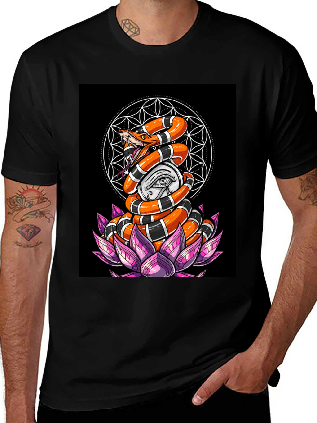 Variant 13 of Snake & Eye Graphic Tee - Unique Design