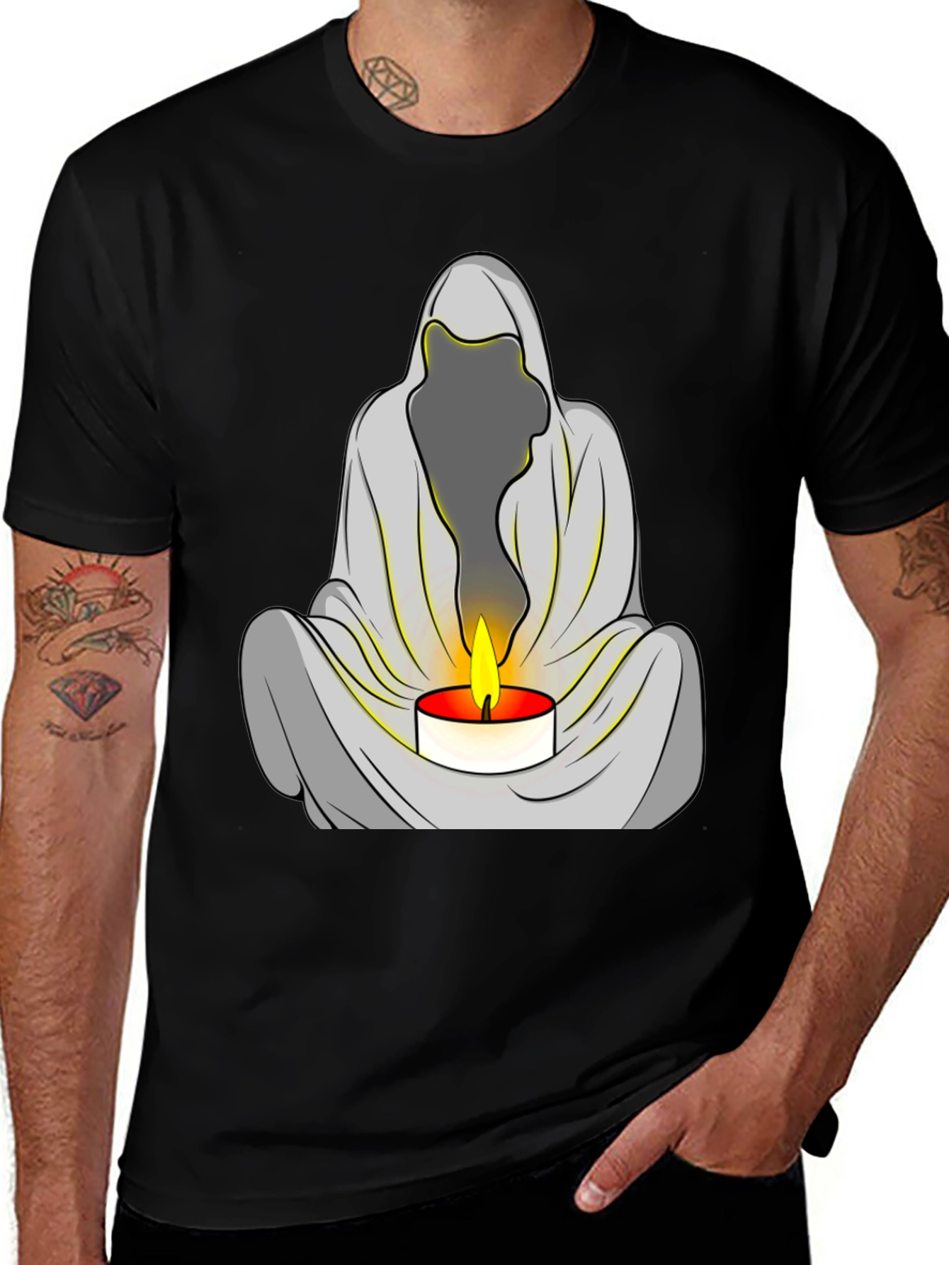 Variant 13 of Mystic Monk T-Shirt - Candlelight Serenity