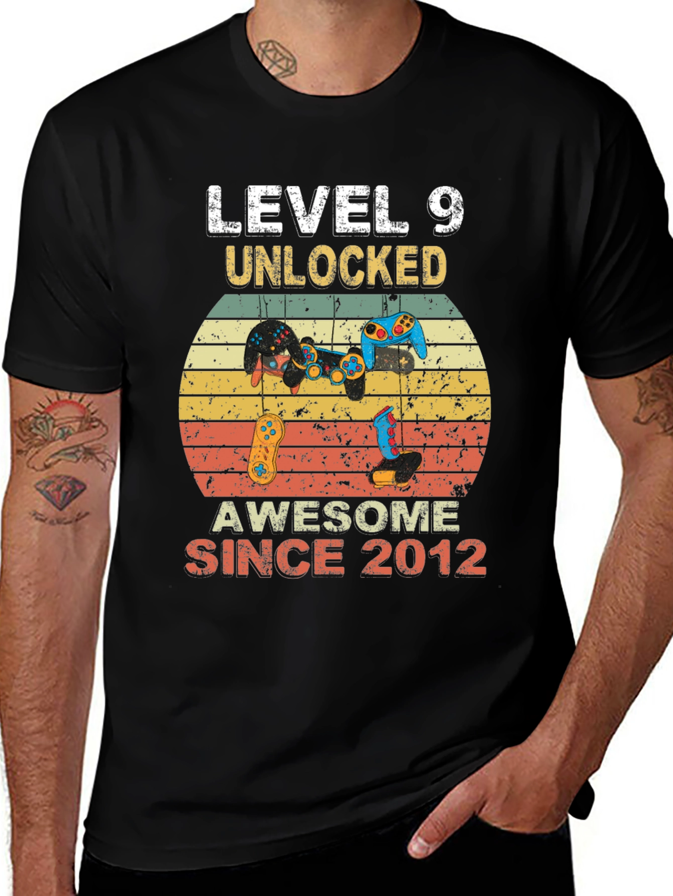 Variant 23 of Level 9 Unlocked Gamer T-Shirt - Awesome Since 2012