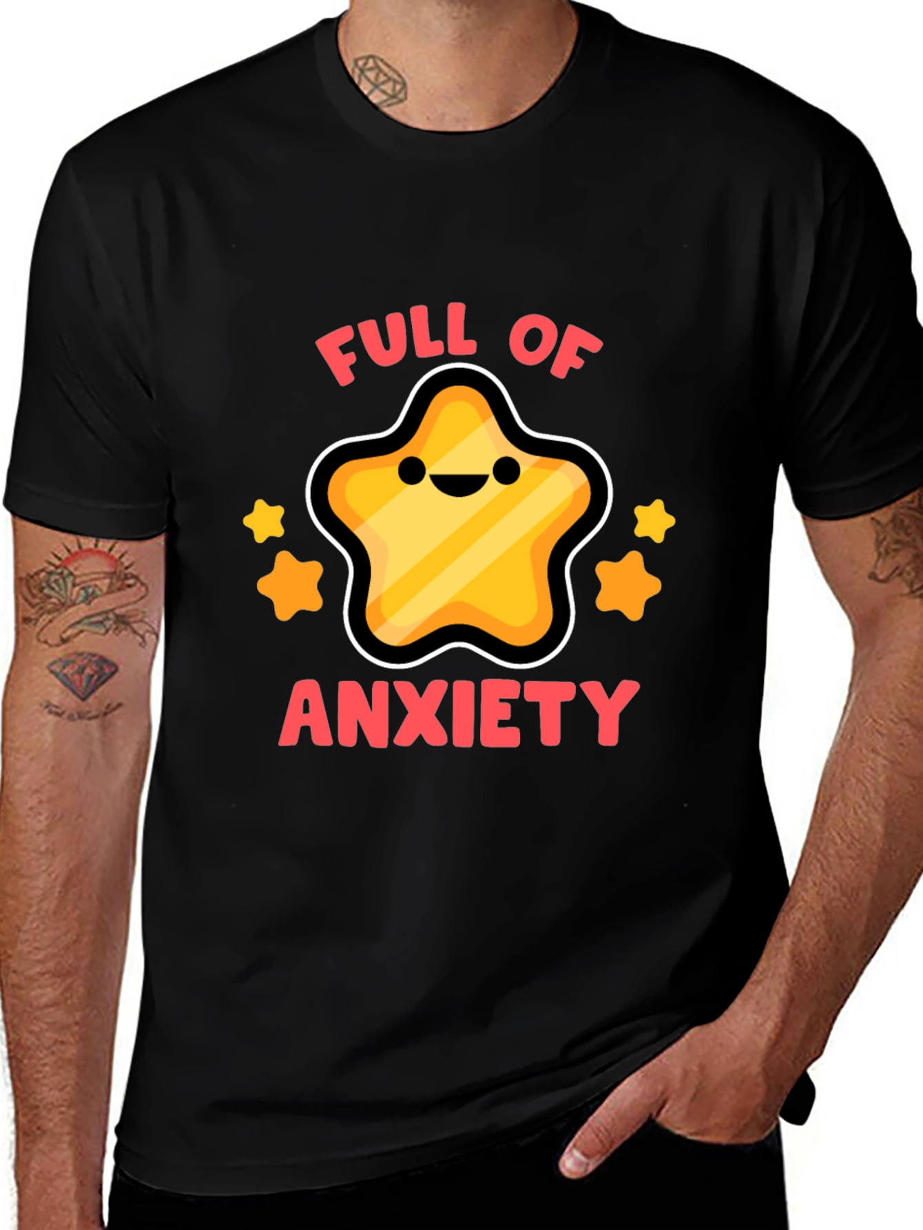 Variant 3 of Full of Anxiety Star T-Shirt - Funny Graphic Tee