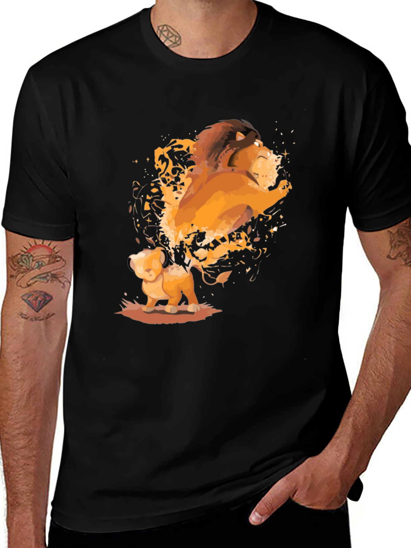 Lion King Simba Graphic Black T-Shirt