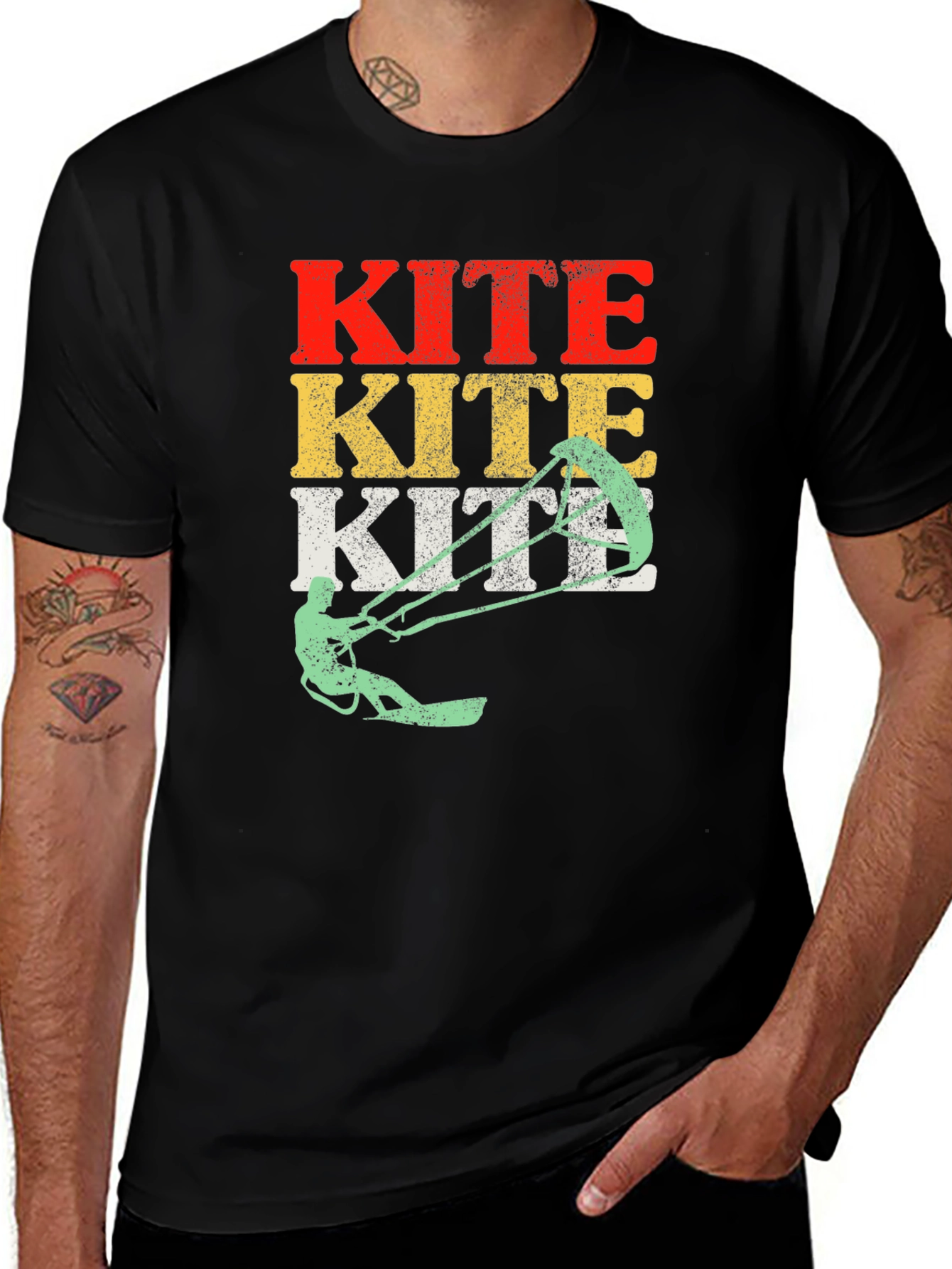 Variant 3 of Kiteboarding T-Shirt - Vintage Style Kitesurfing Tee