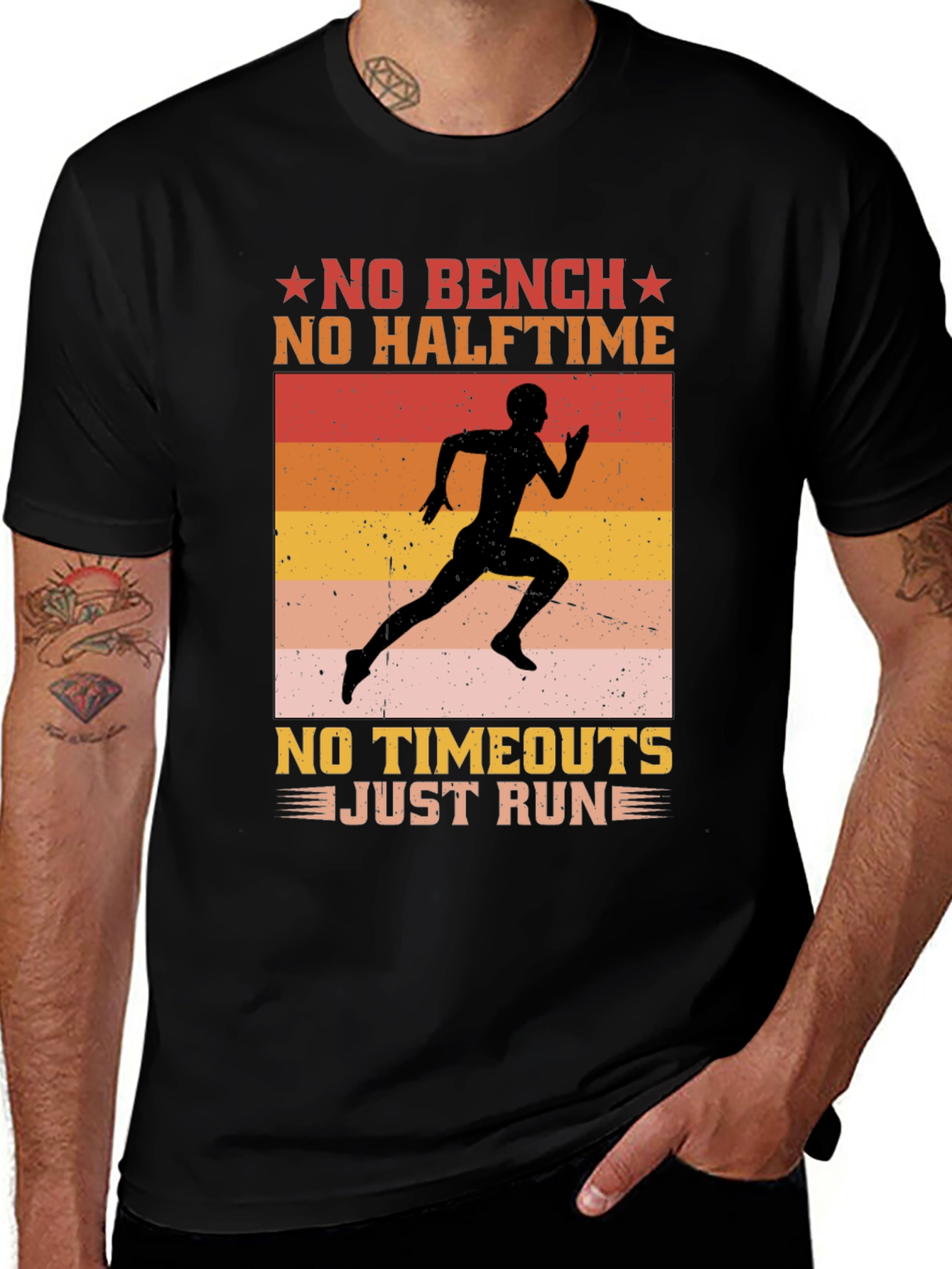 No Bench No Halftime Running T-Shirt