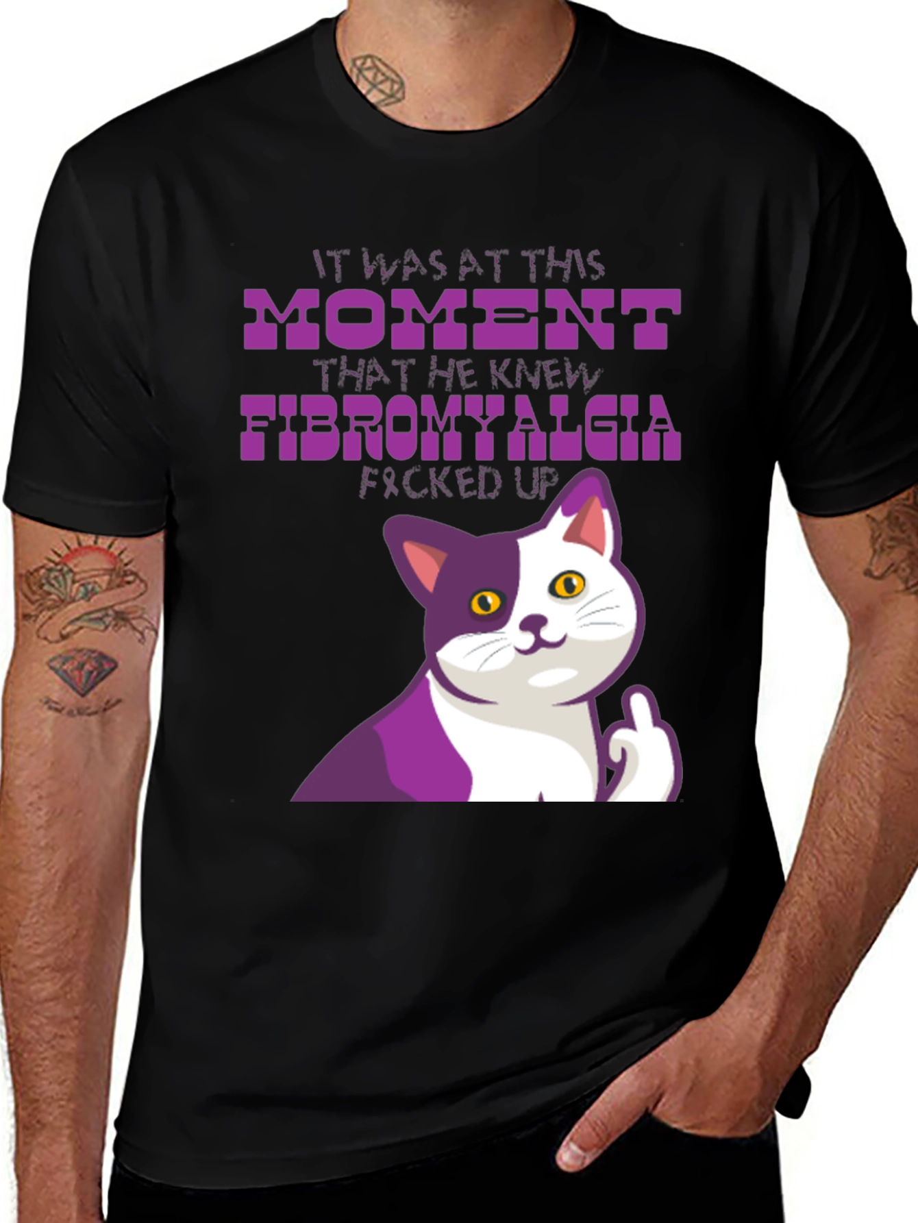 Variant 12 of Funny Fibromyalgia Cat T-Shirt