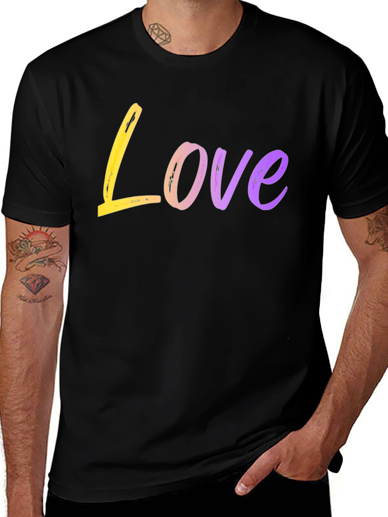 Variant 15 of Love Graphic Tee - Casual Black T-Shirt