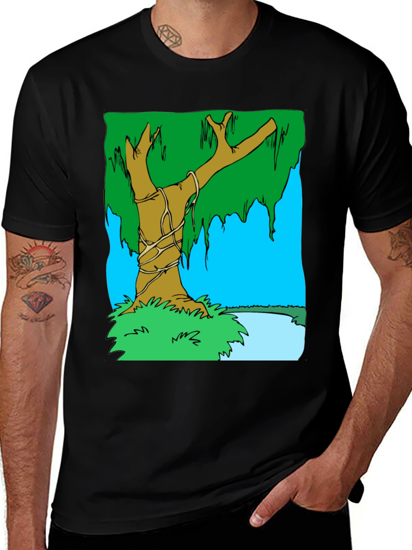 Variant 22 of Cartoon Jungle Tree Graphic Tee