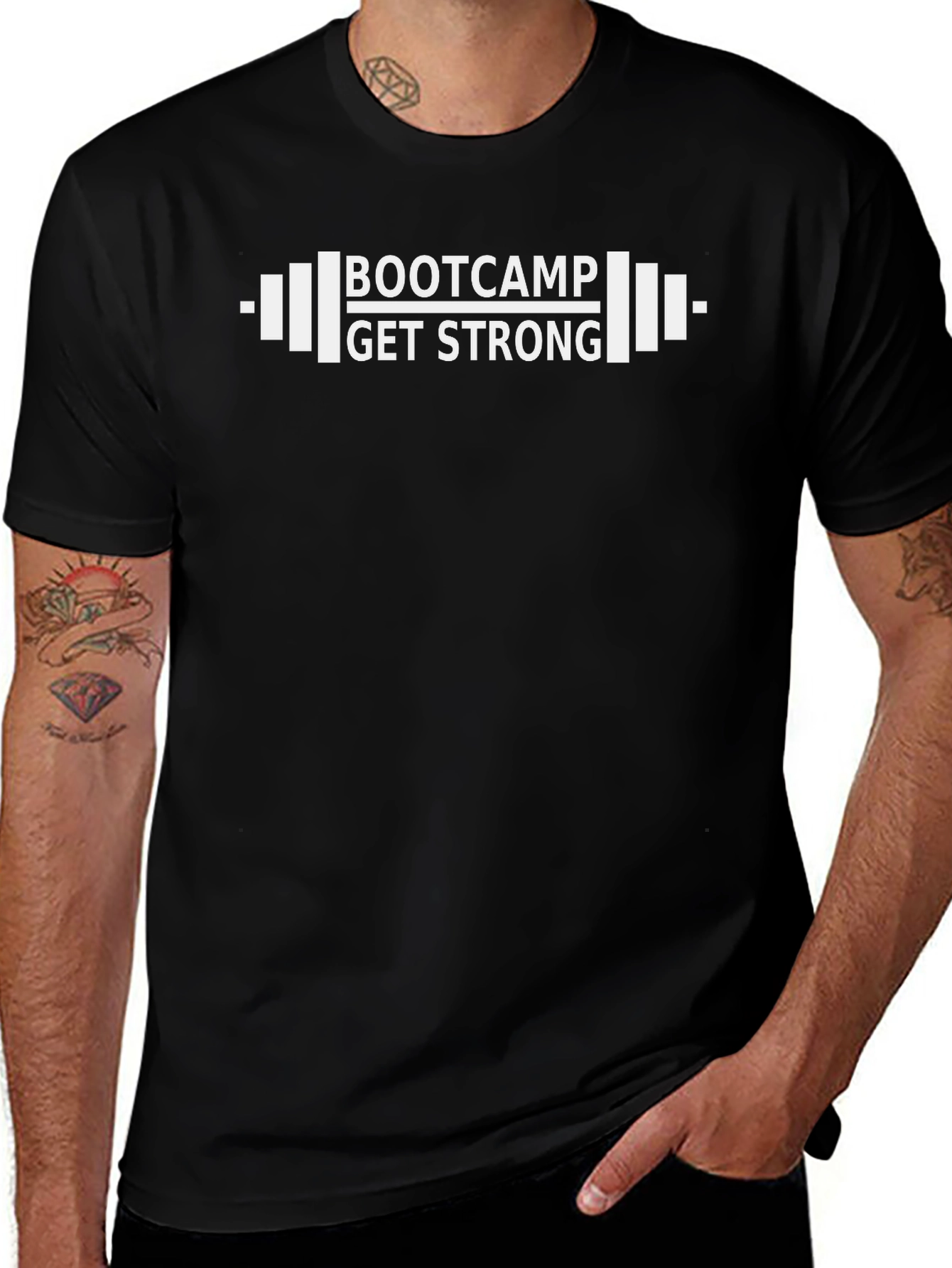 Variant 2 of Bootcamp Get Strong Graphic Tee - Workout Motivation Shirt
