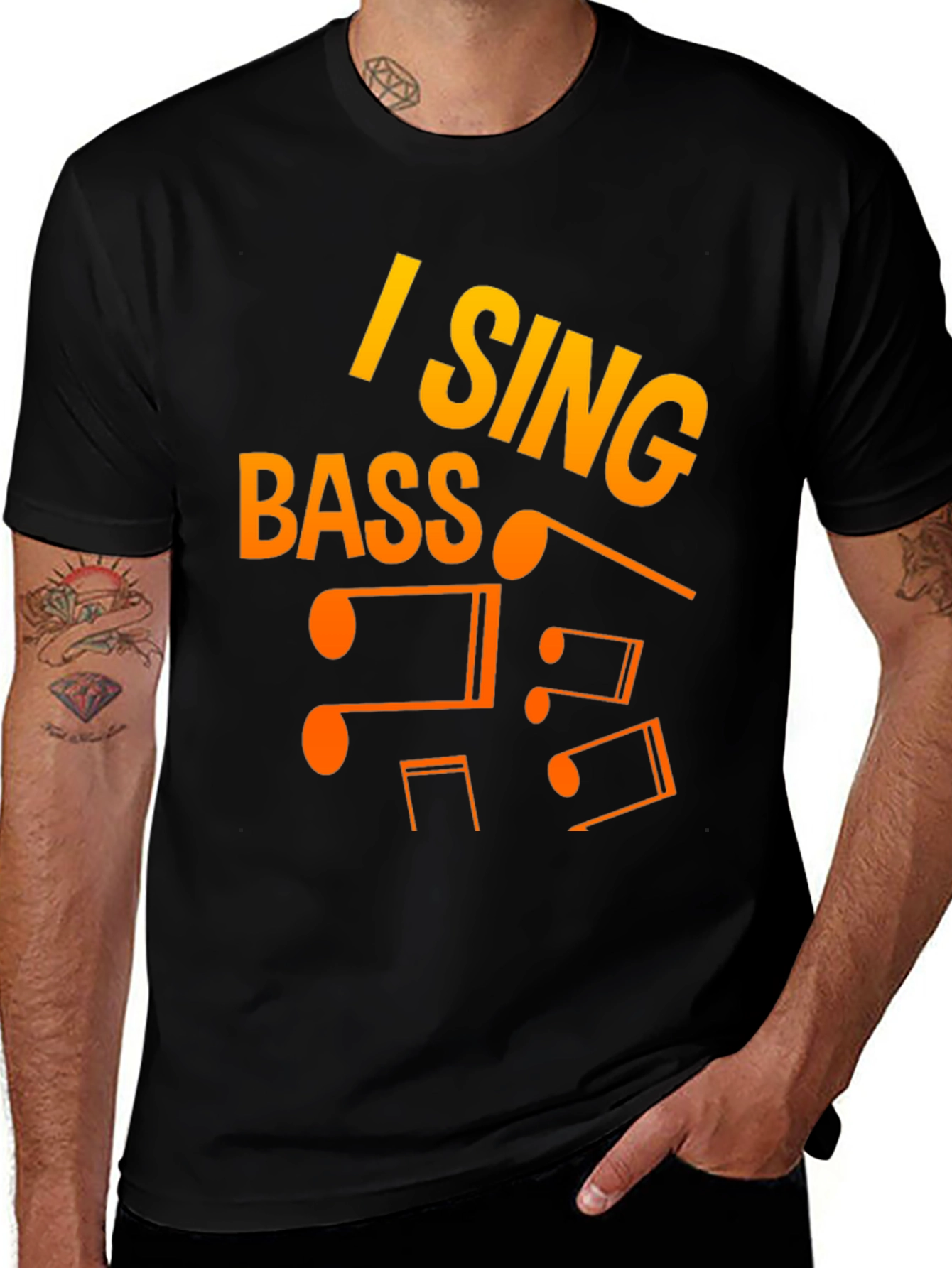 I Sing Bass Music Notes Graphic T-Shirt