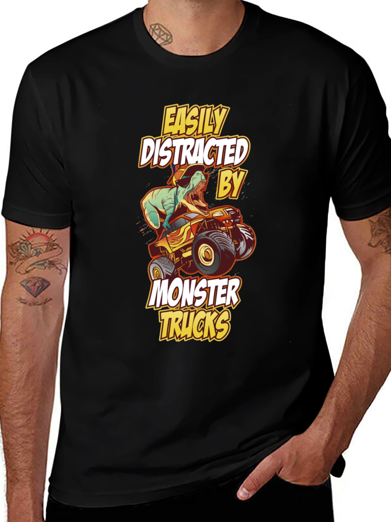 Variant 17 of Dinosaur Monster Truck Graphic Tee