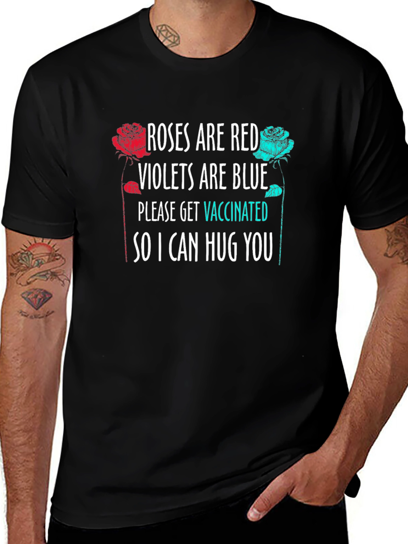 Variant 13 of Roses Are Red Get Vaccinated T-Shirt