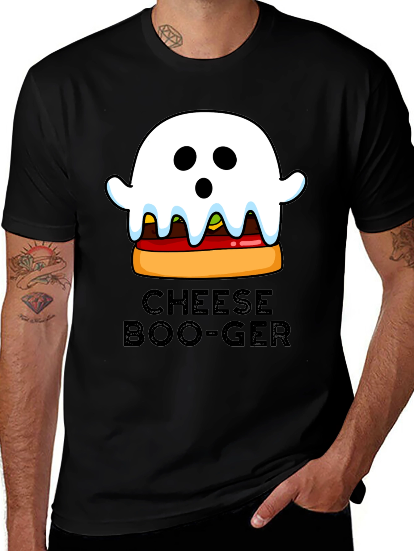 Variant 21 of Cheesebooger Halloween Ghost T-Shirt