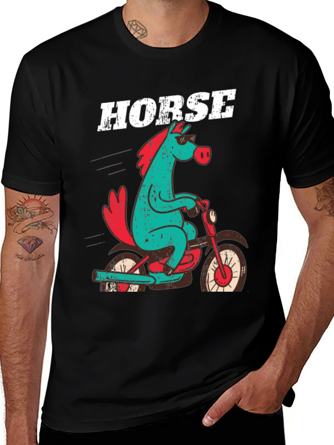 Variant 7 of Horse on Motorcycle Graphic T-Shirt