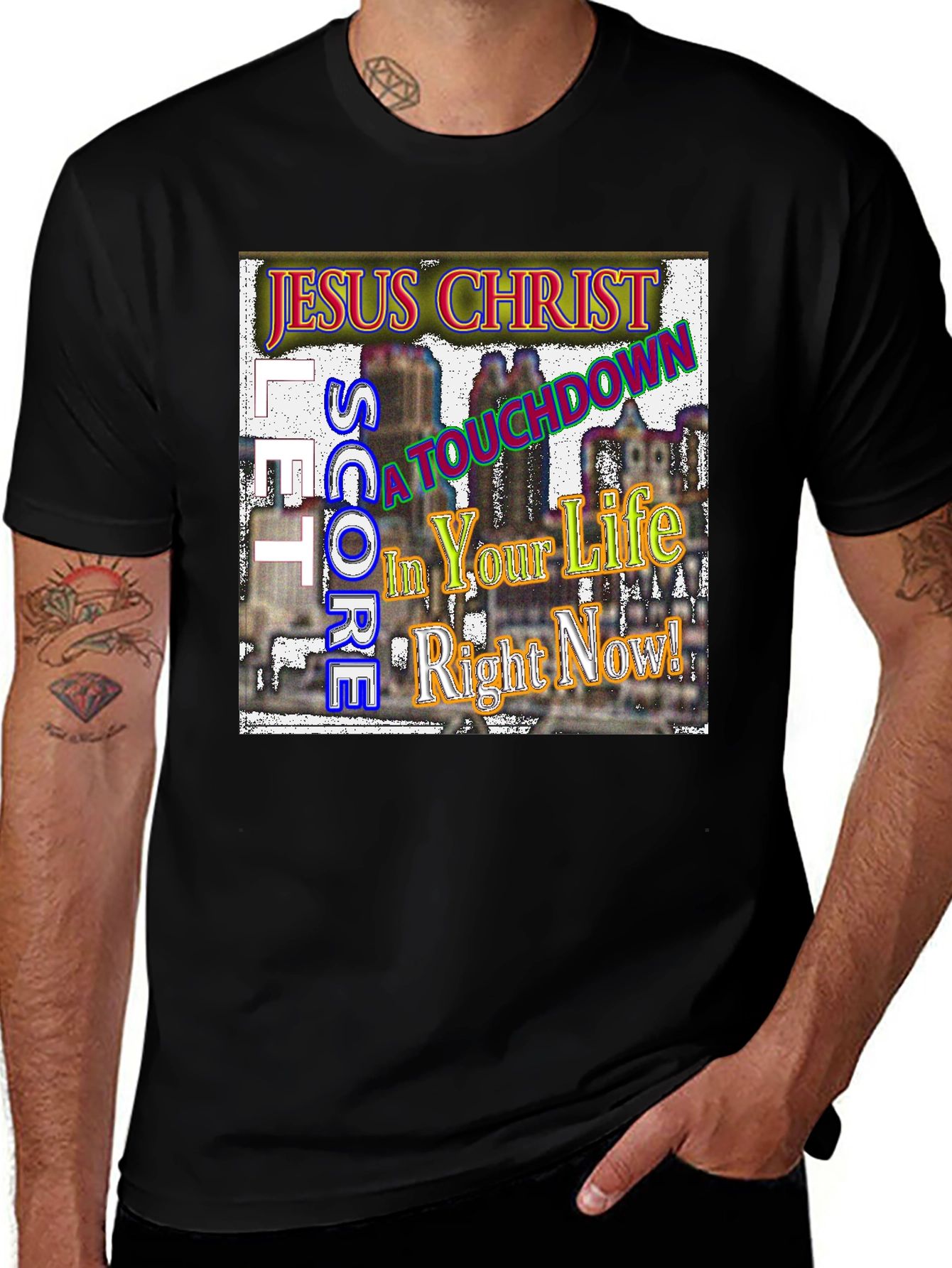 Variant 21 of Jesus Christ Touchdown Graphic T-Shirt