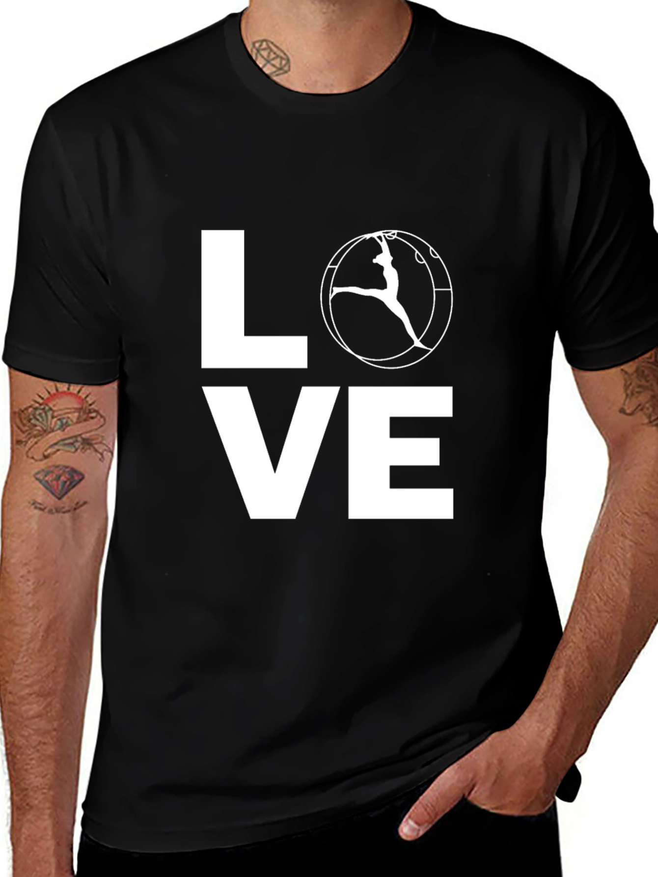 Variant 28 of Love Gymnastics T-Shirt | Black Cotton Tee