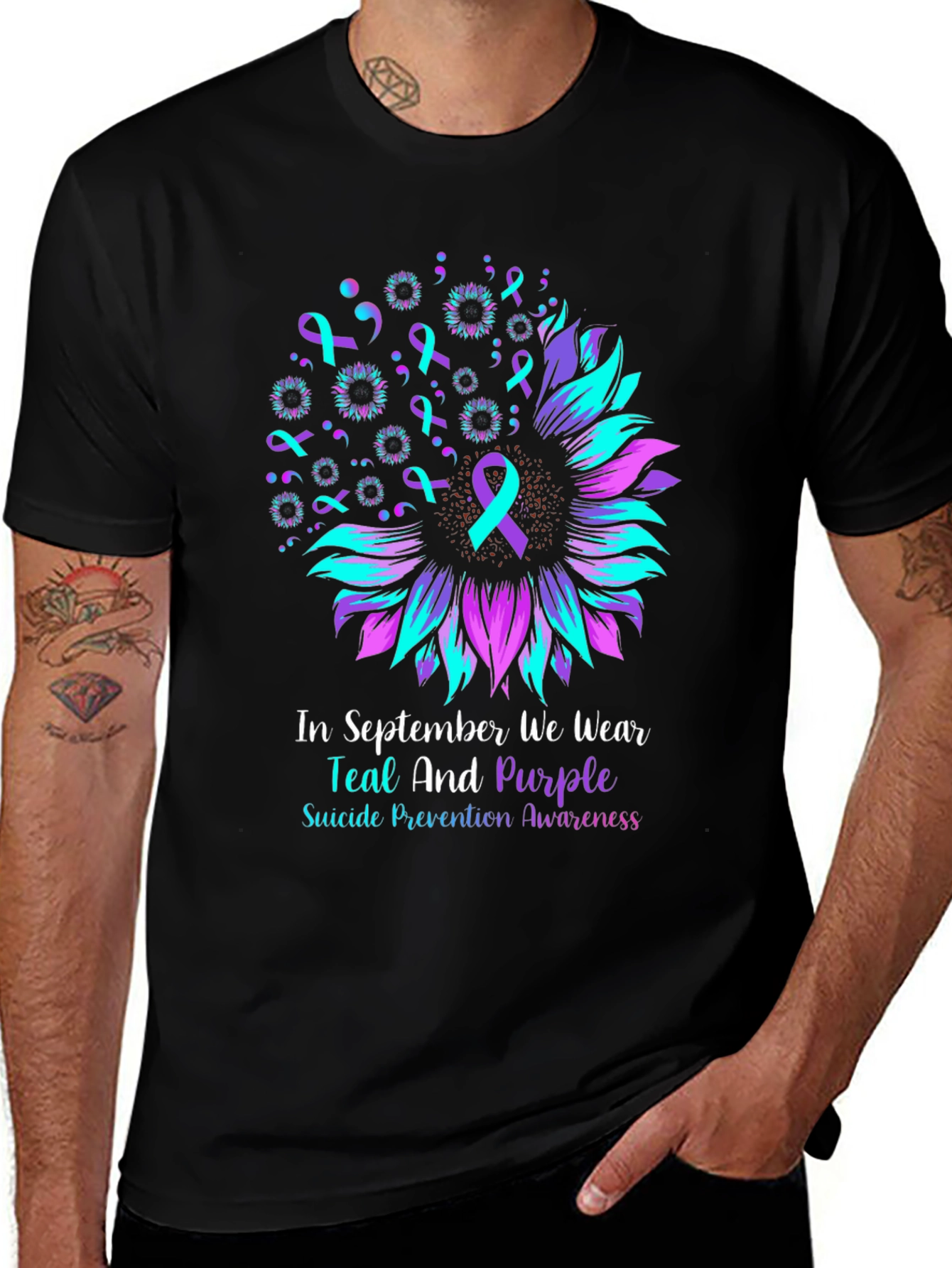 Teal and Purple Suicide Prevention Awareness T-Shirt