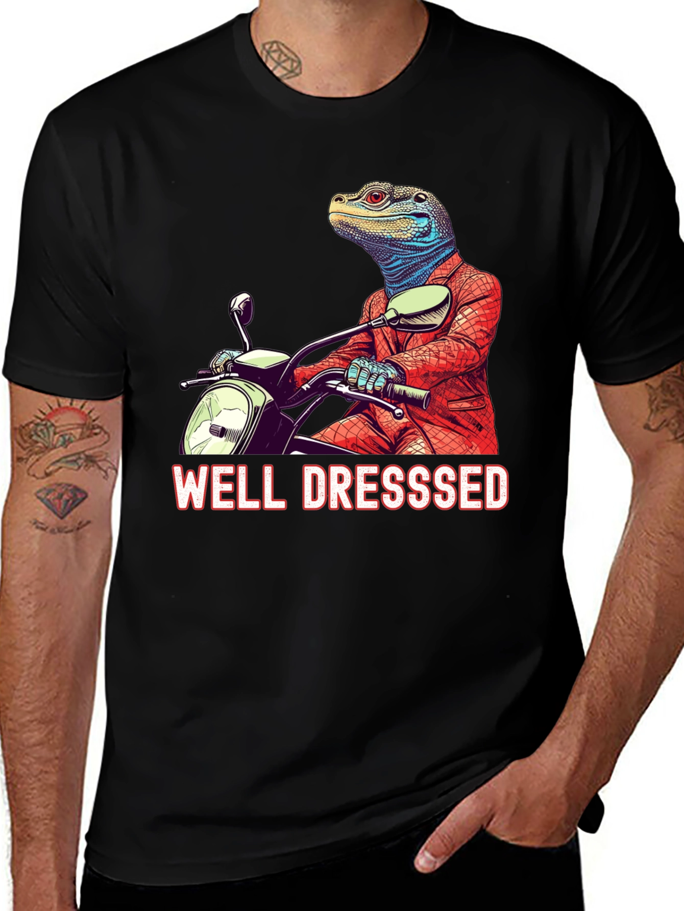 Variant 10 of Well Dressed Lizard Rider Tee