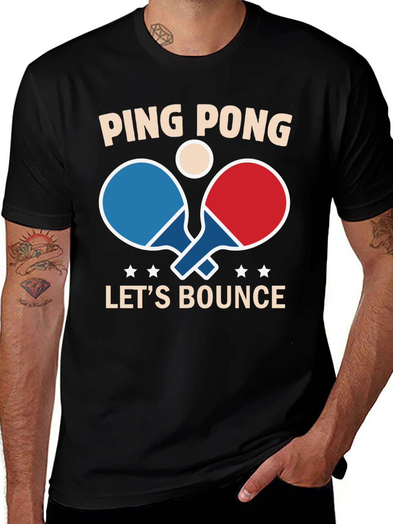 Variant 13 of Ping Pong Let's Bounce Graphic Tee - Black