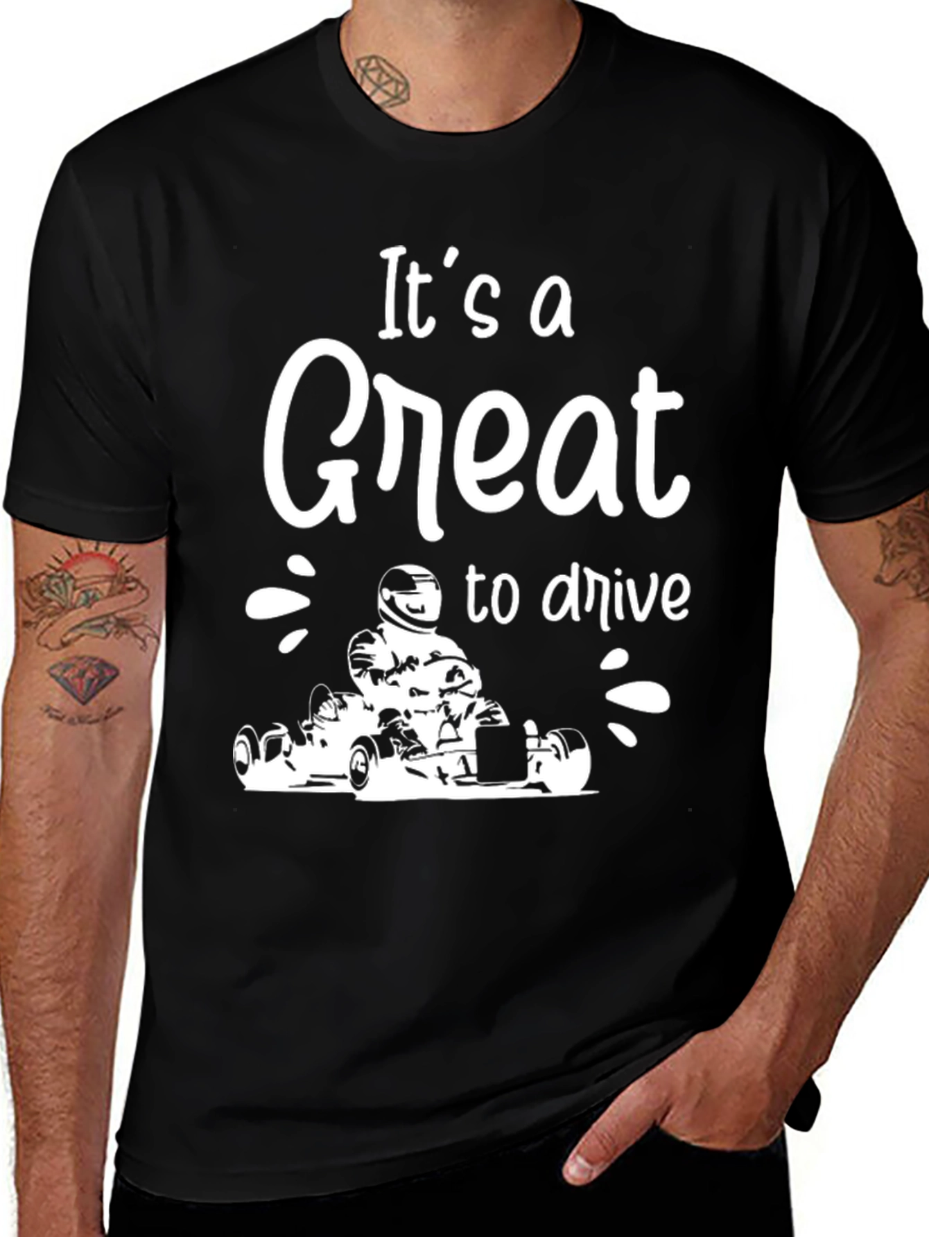 Variant 3 of It's a Great to Drive Go Karting Black T-Shirt