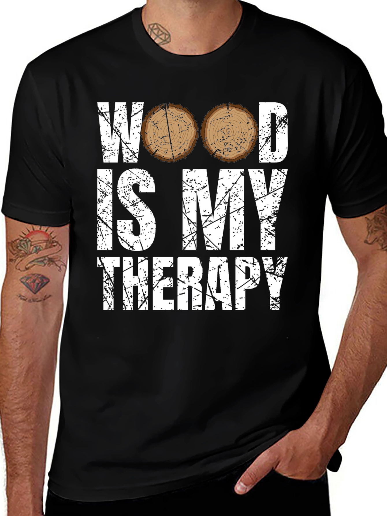 Wood Is My Therapy Graphic T-Shirt