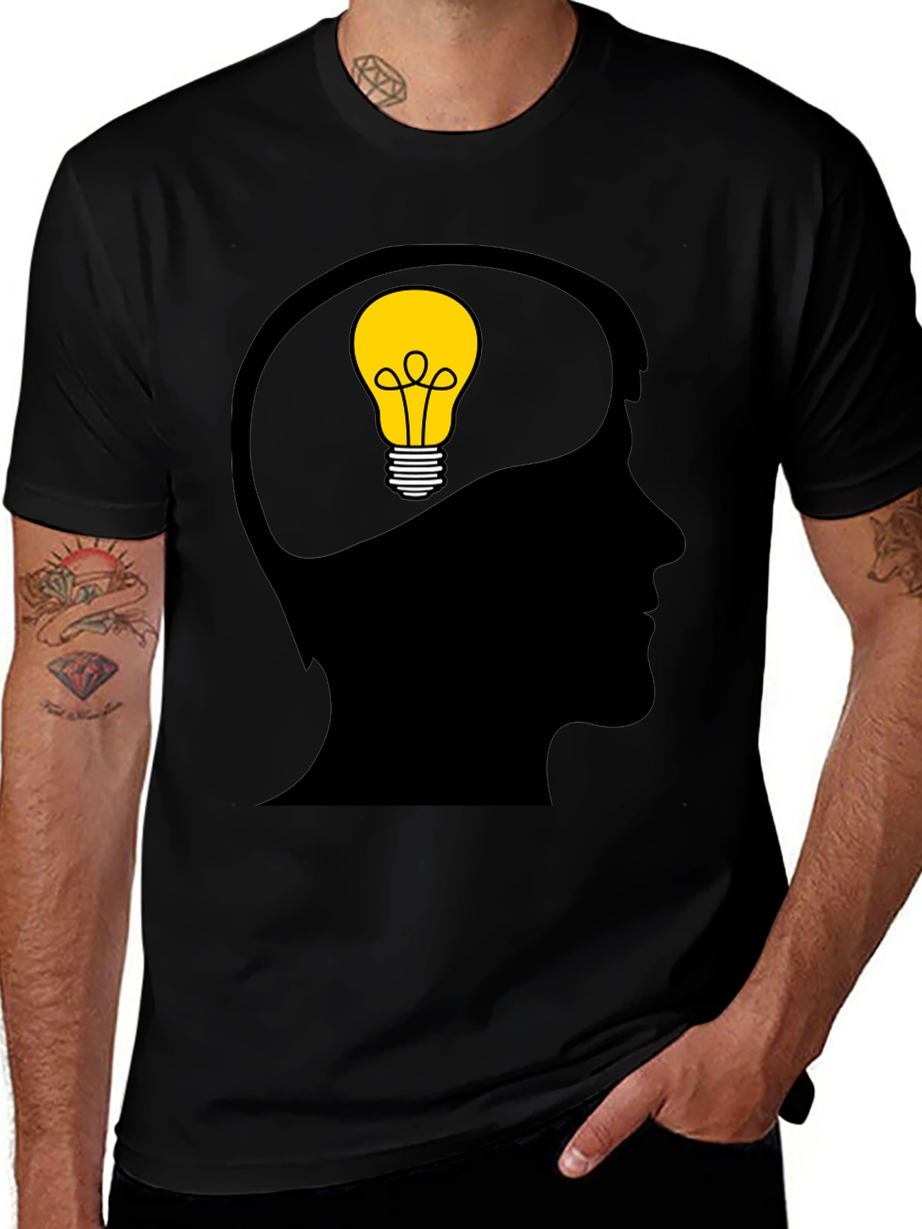 Variant 20 of Thinking Man's Tee - Idea Bulb Design