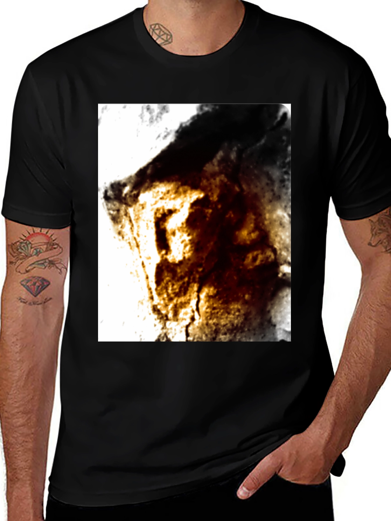 Variant 11 of Abstract Graphic Tee - Black Cotton Blend