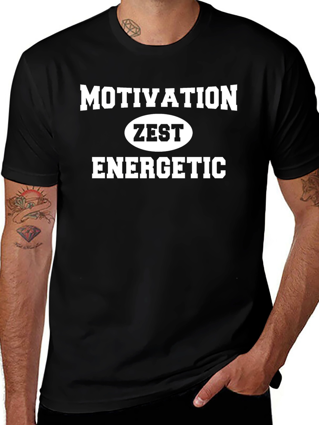 Variant 3 of Motivational Zest Energetic Black T-Shirt
