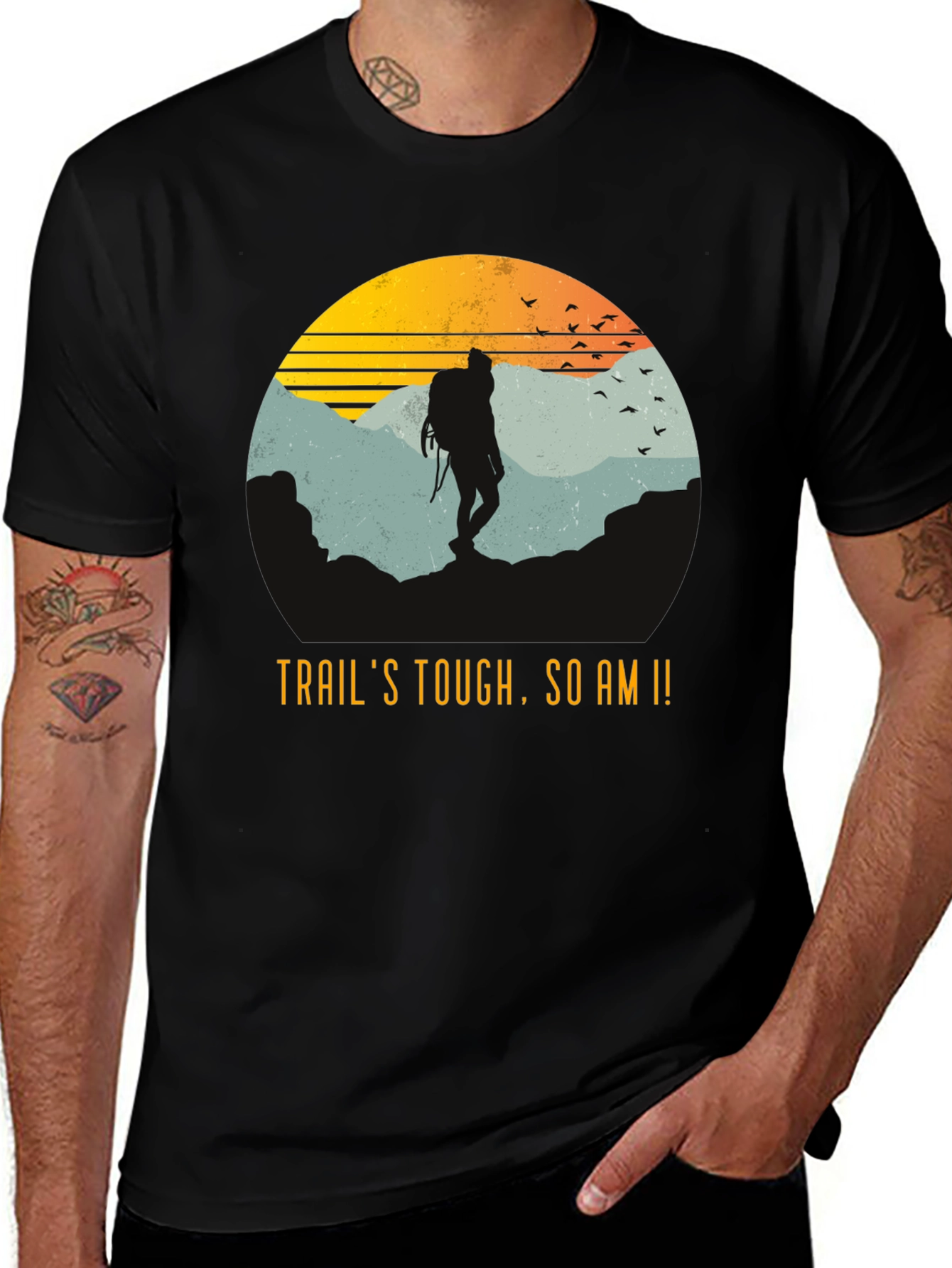 Variant 3 of Trail's Tough Graphic Tee - Hiking Adventure T-Shirt