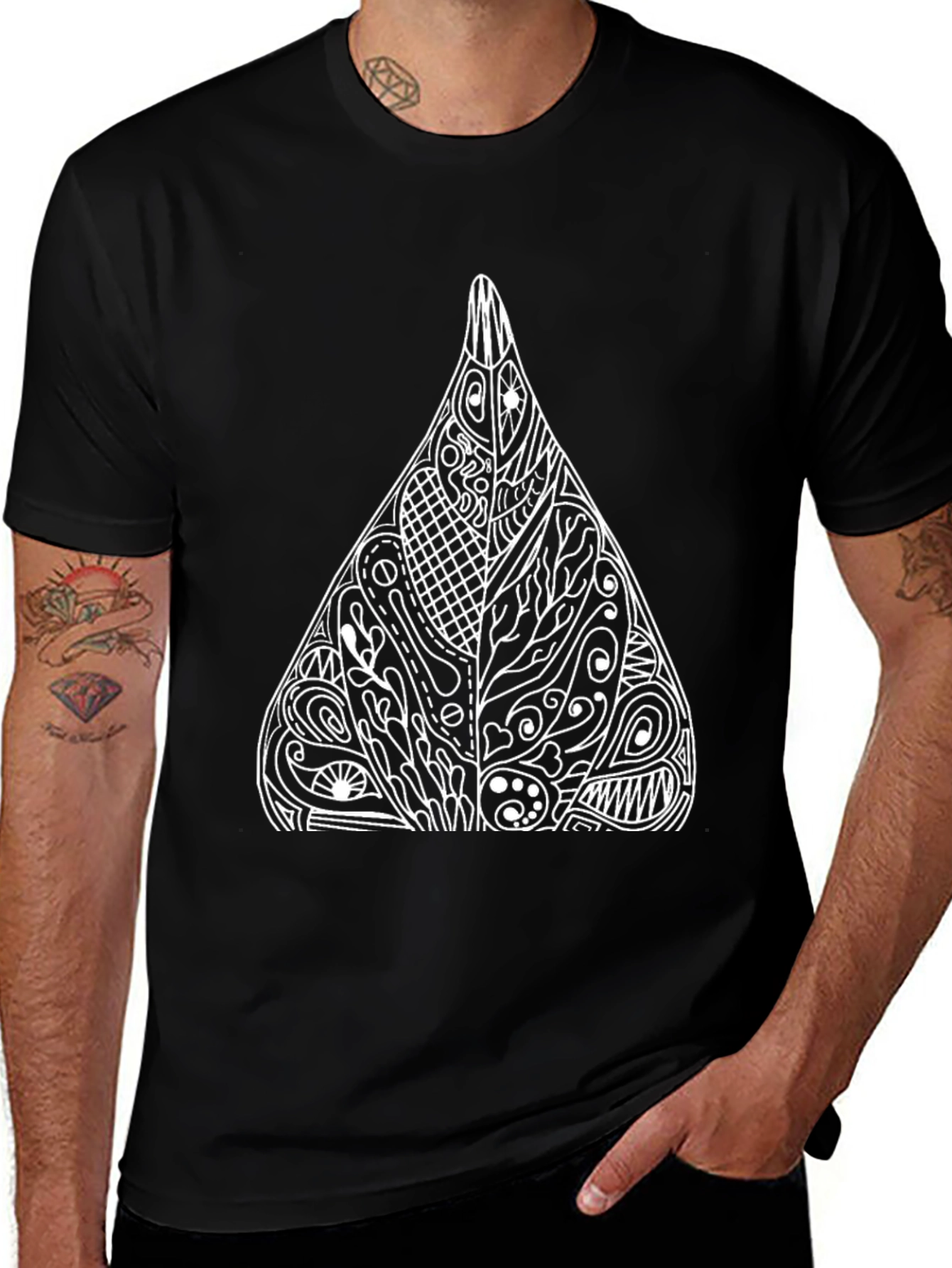 Variant 8 of Abstract Geometric Black T-Shirt