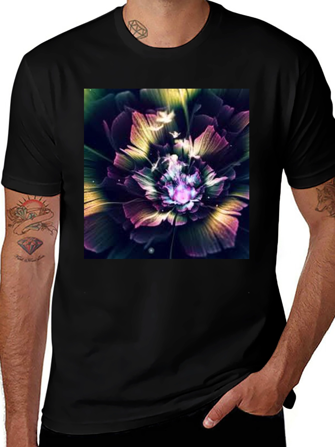 Variant 14 of Floral Fantasy Black Tee