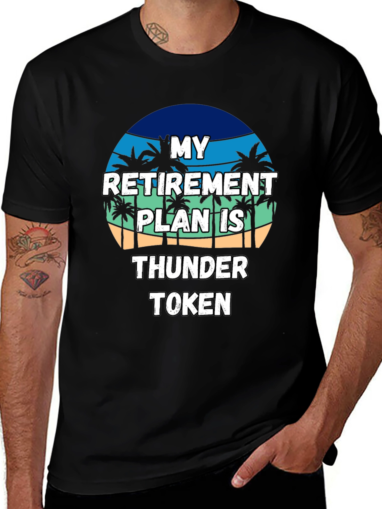 Variant 25 of Retirement Plan Thunder Token Black T-Shirt
