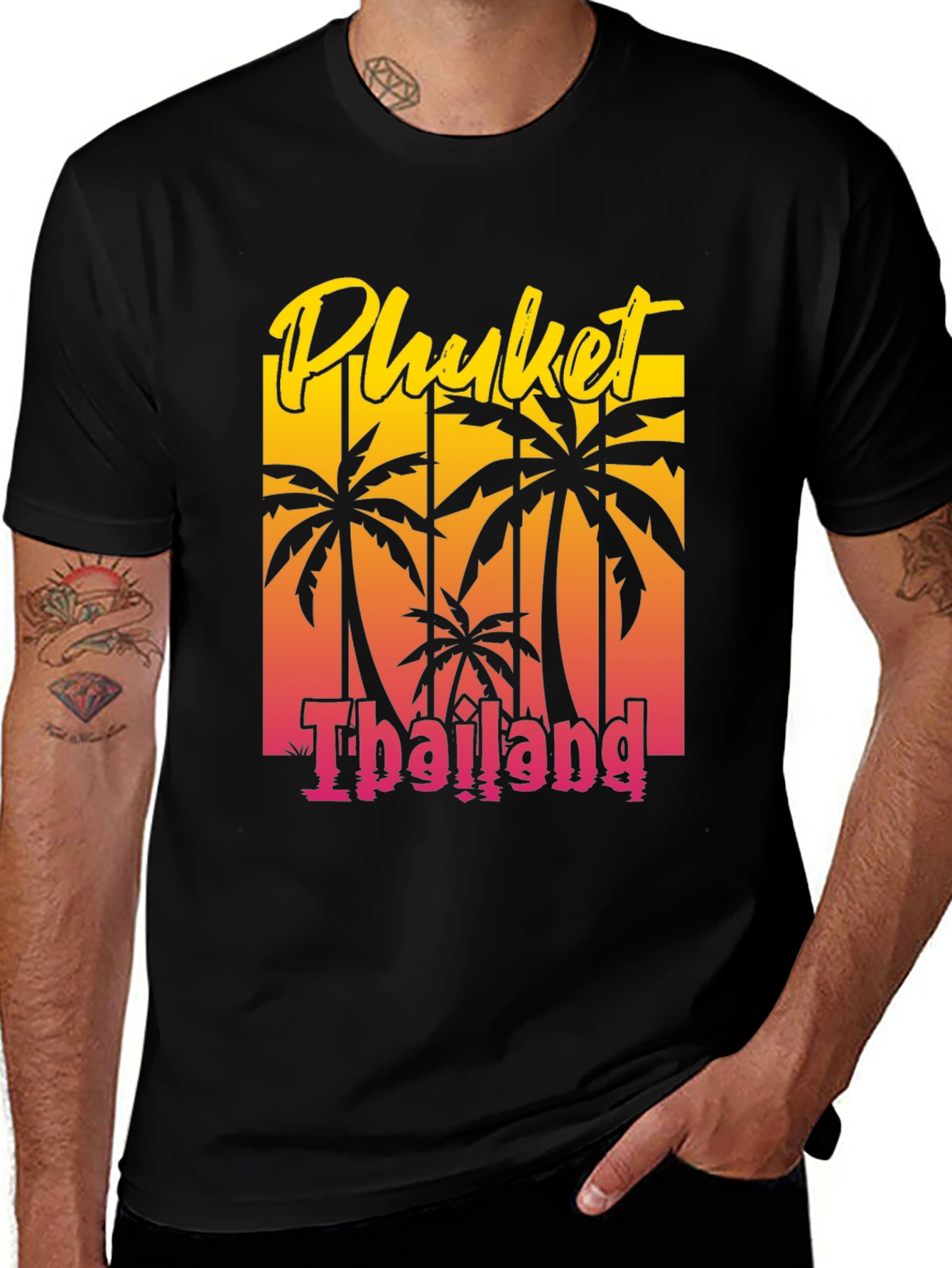 Variant 19 of Phuket Thailand Palm Tree Graphic T-Shirt