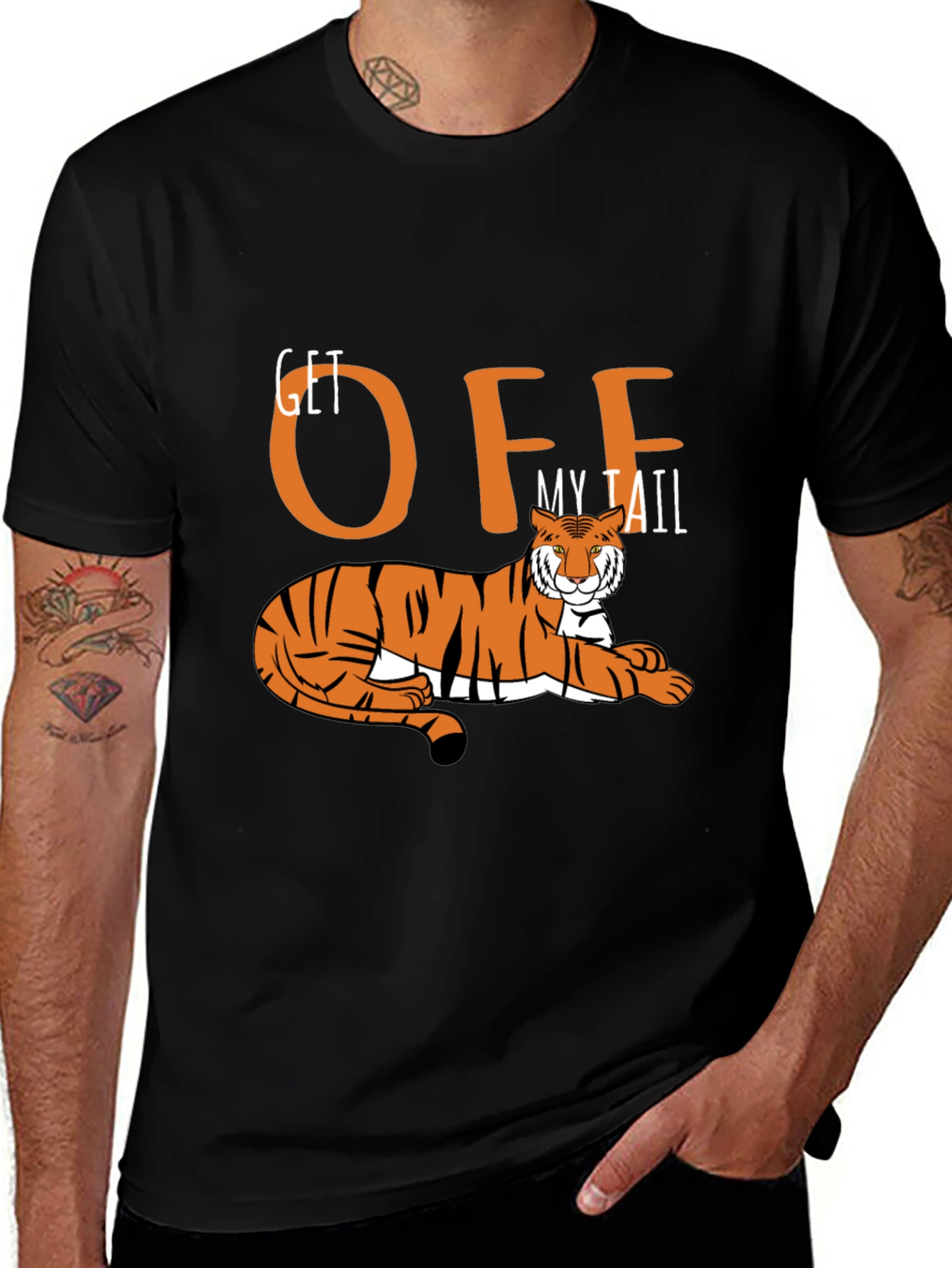 Variant 15 of Get Off My Tail Tiger T-Shirt