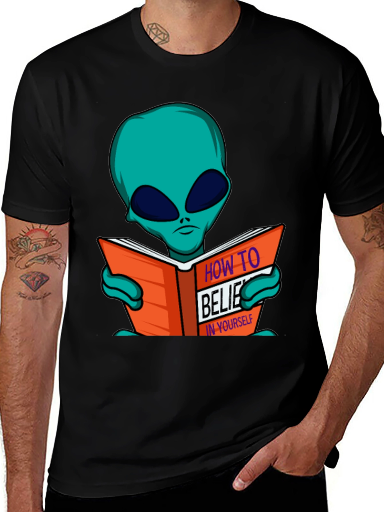 Variant 14 of Alien Reading Motivational Book Graphic Tee