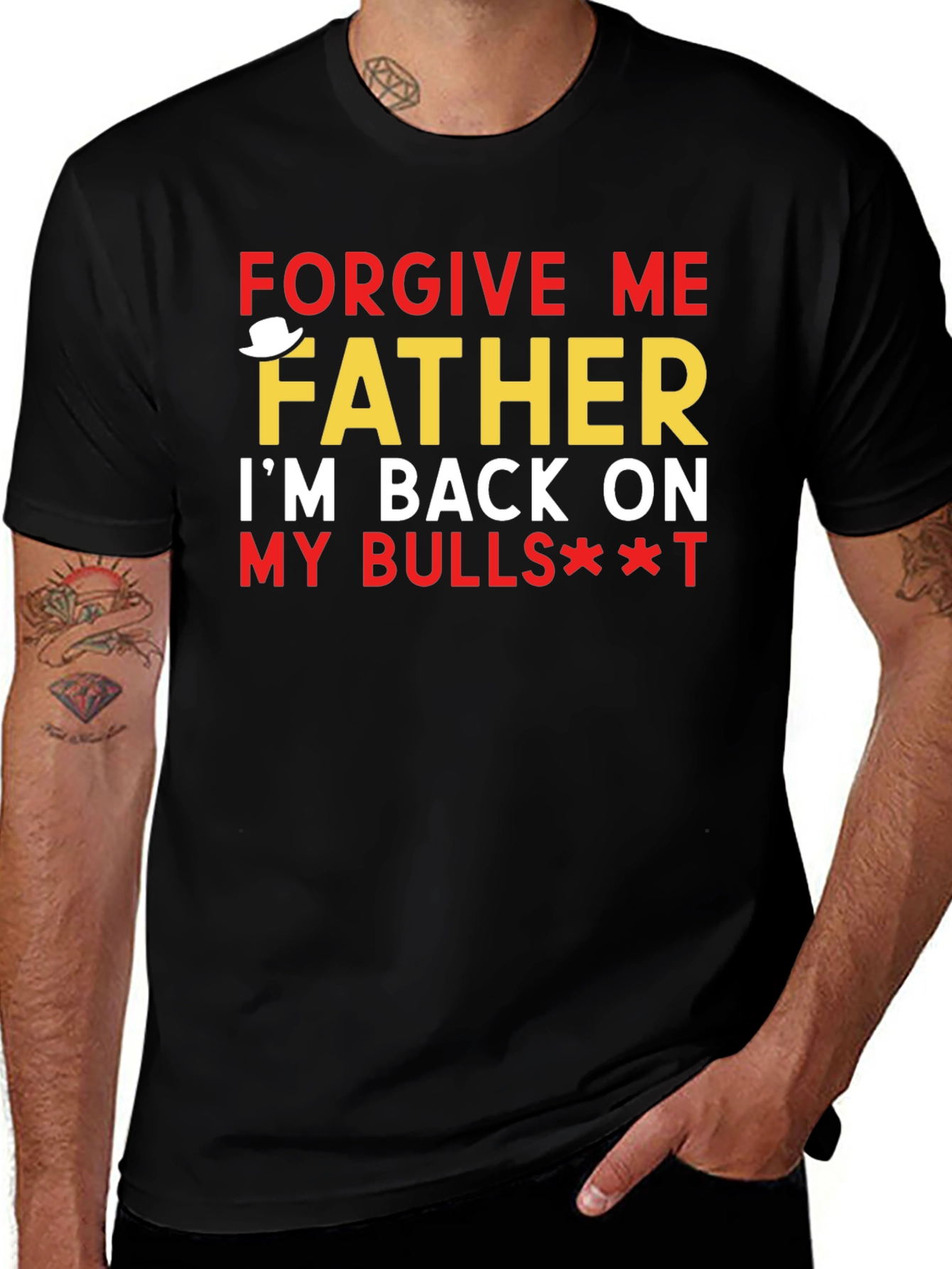 Variant 27 of Forgive Me Father T-Shirt - Back on My Bull