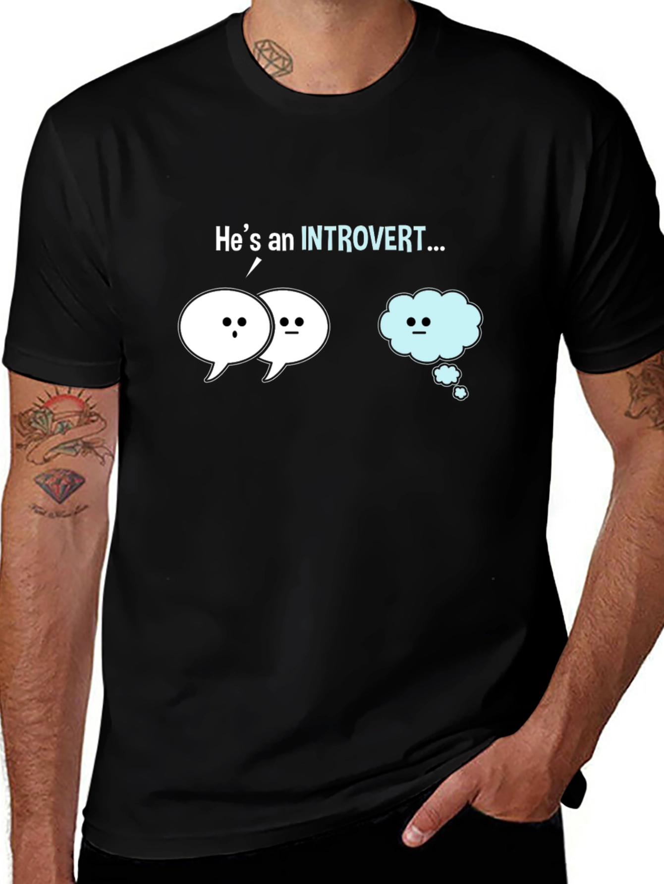 Variant 9 of Introvert Humor Graphic Tee - Black