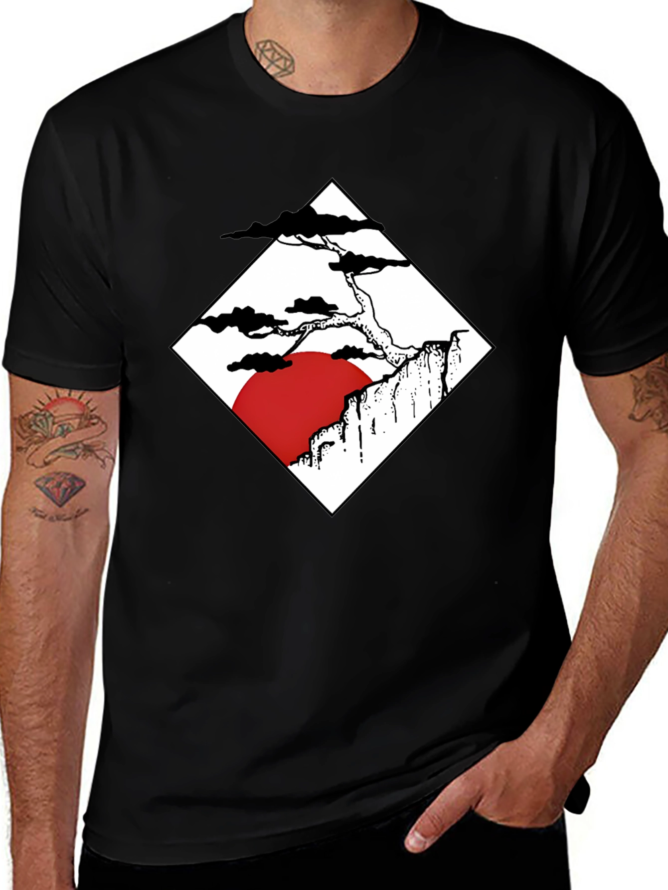 Variant 25 of Zen Diamond Tee: Mountain Sunset Graphic T-Shirt