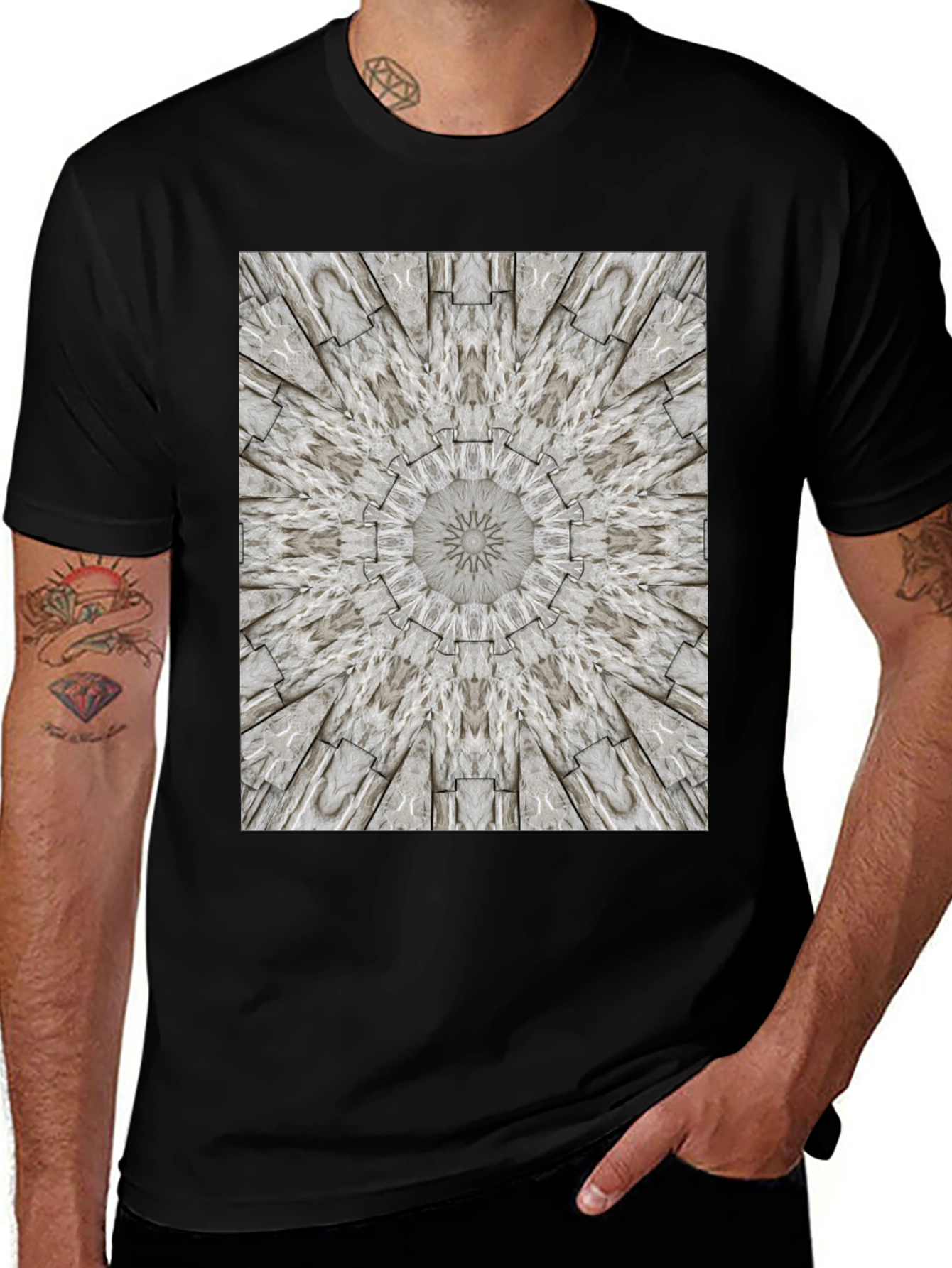 Variant 11 of Kaleidoscope Stone Pattern Graphic Tee
