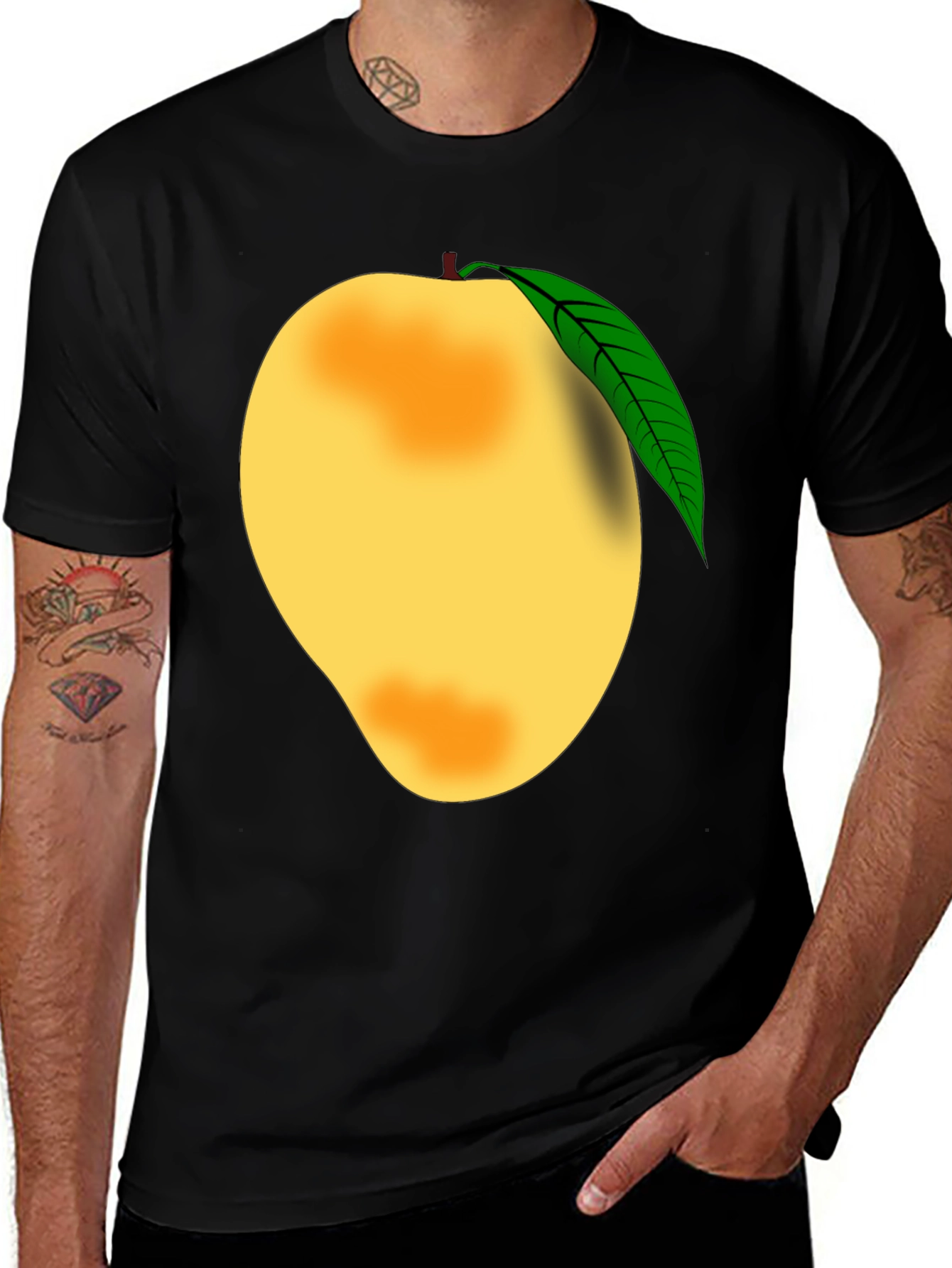 Variant 20 of Mango Graphic Tee - Fruit Lover's Black T-Shirt