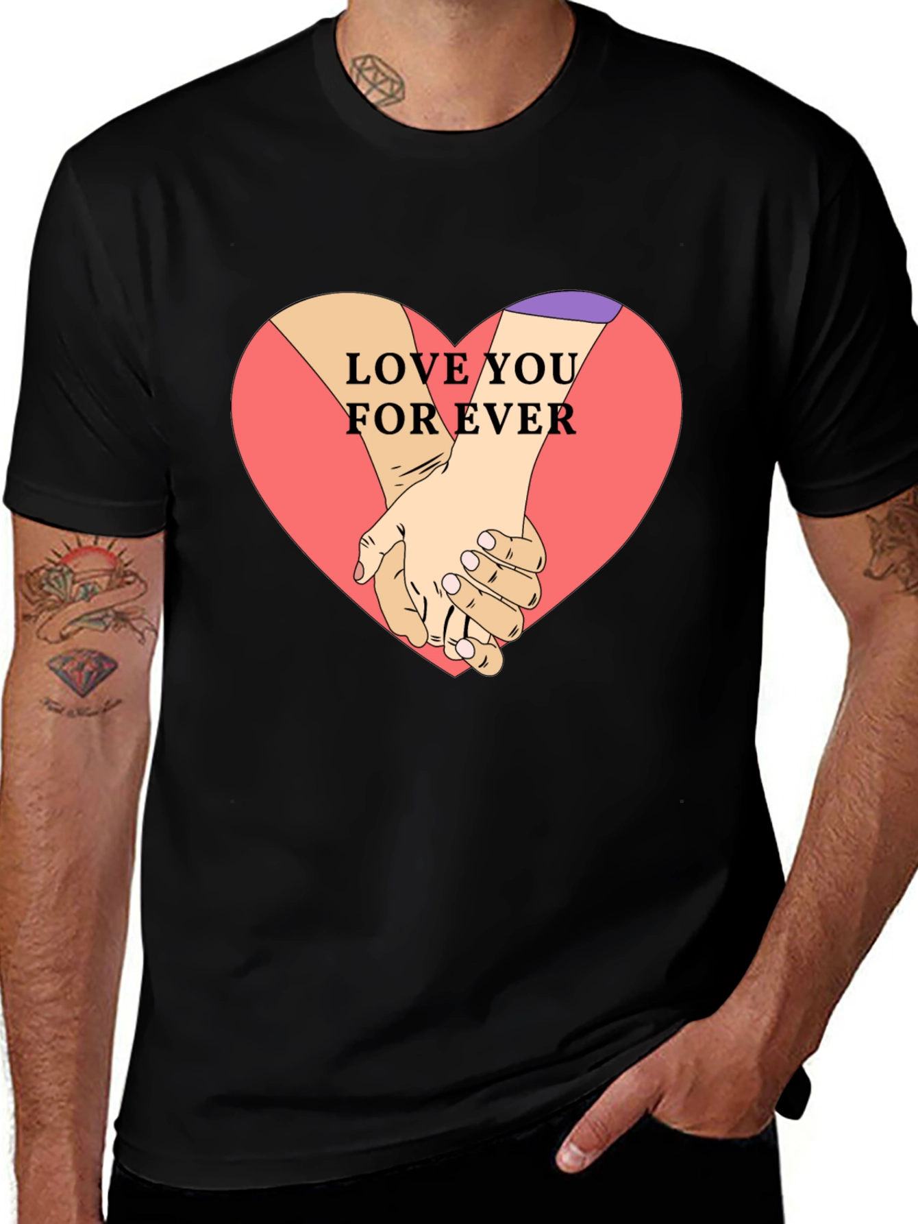 Variant 21 of Love You Forever Graphic Tee - Black Cotton Blend