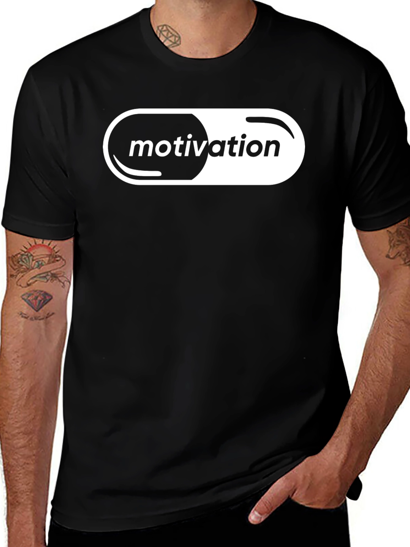 Variant 23 of Motivation Pill T-Shirt - Black Graphic Tee