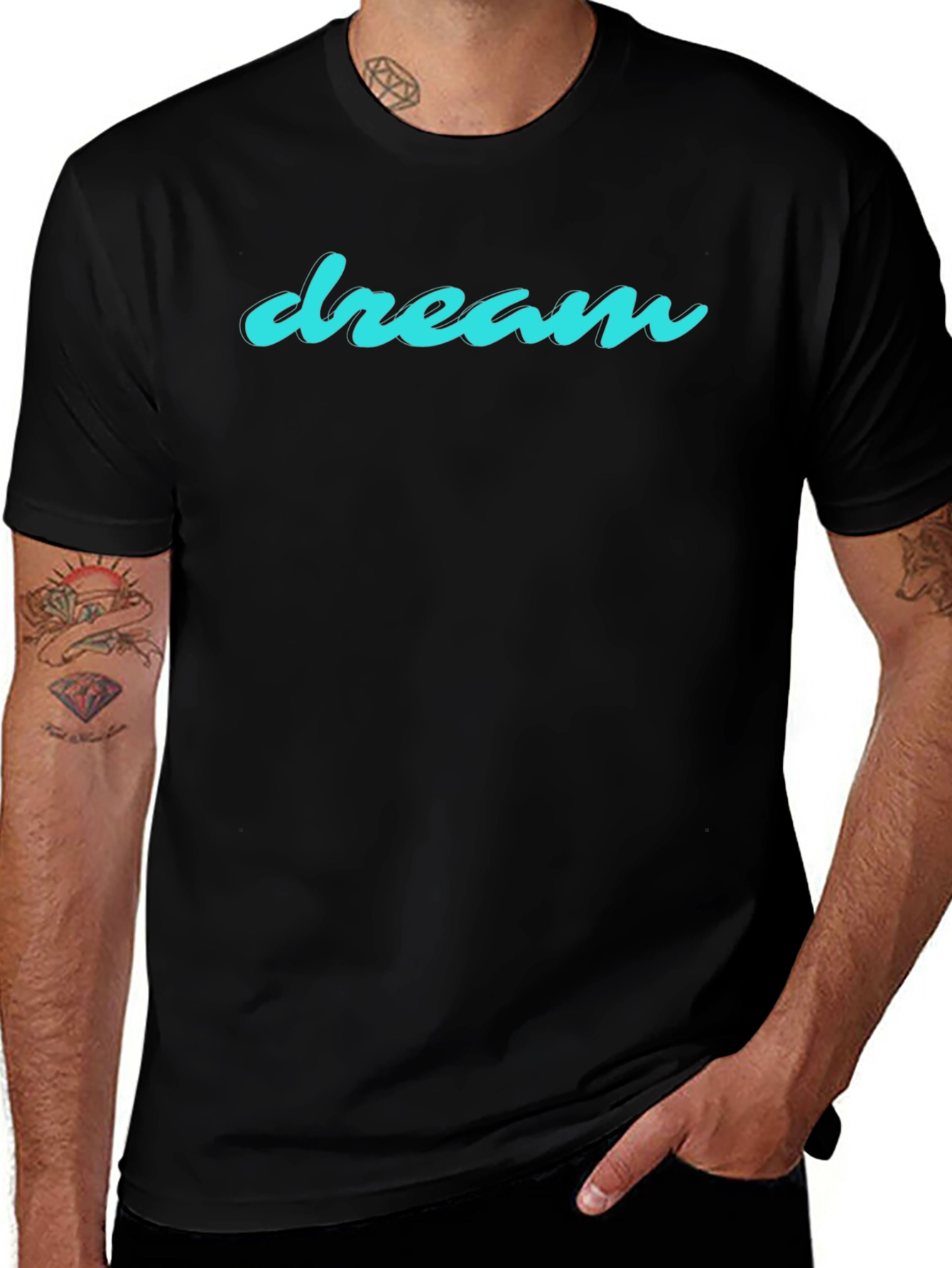 Variant 10 of Dream Graphic T-Shirt - Black Crew Neck Tee