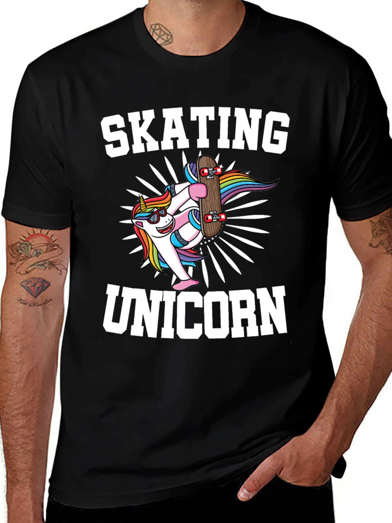 Variant 8 of Skating Unicorn Graphic T-Shirt