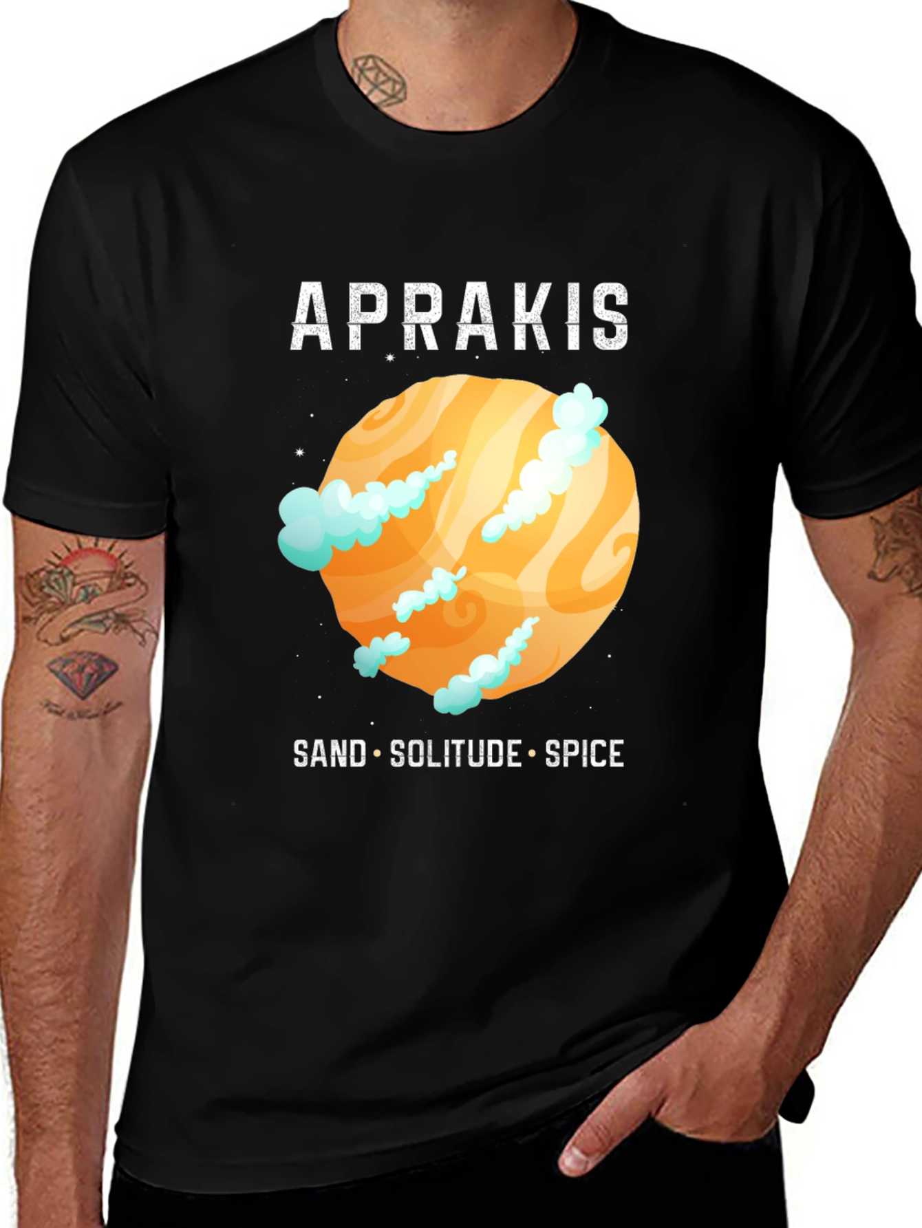 Variant 28 of Aprakis Planet Graphic Black T-Shirt