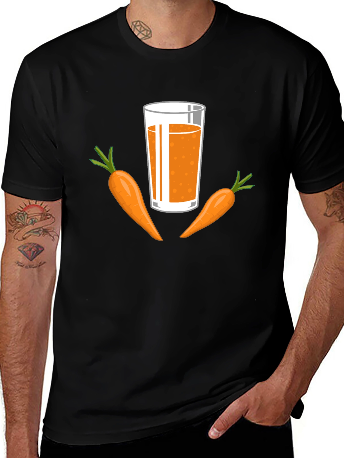 Variant 22 of Carrot Juice Graphic Tee - Healthy & Fun!