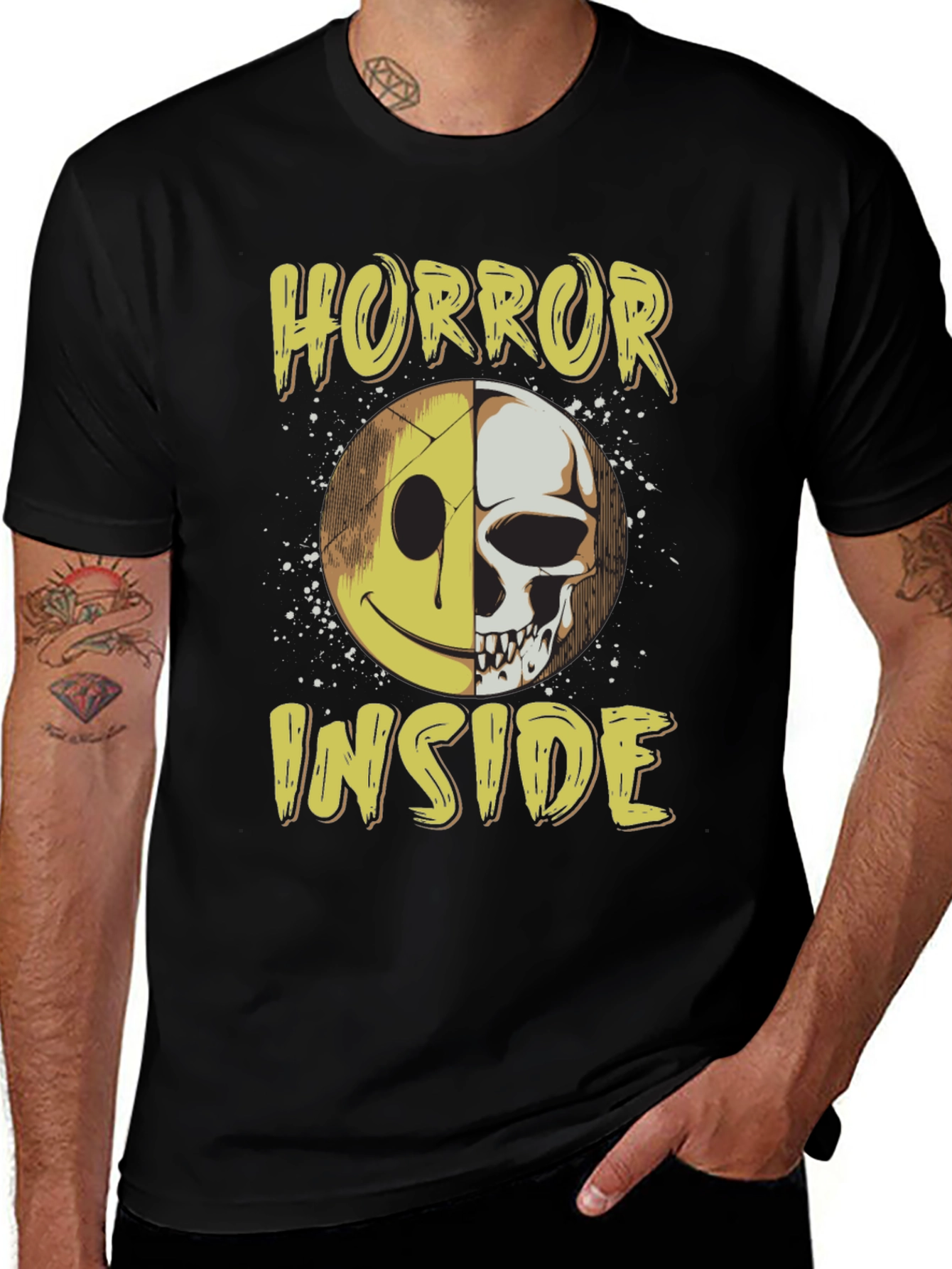 Horror Inside Smiley Face Graphic Tee