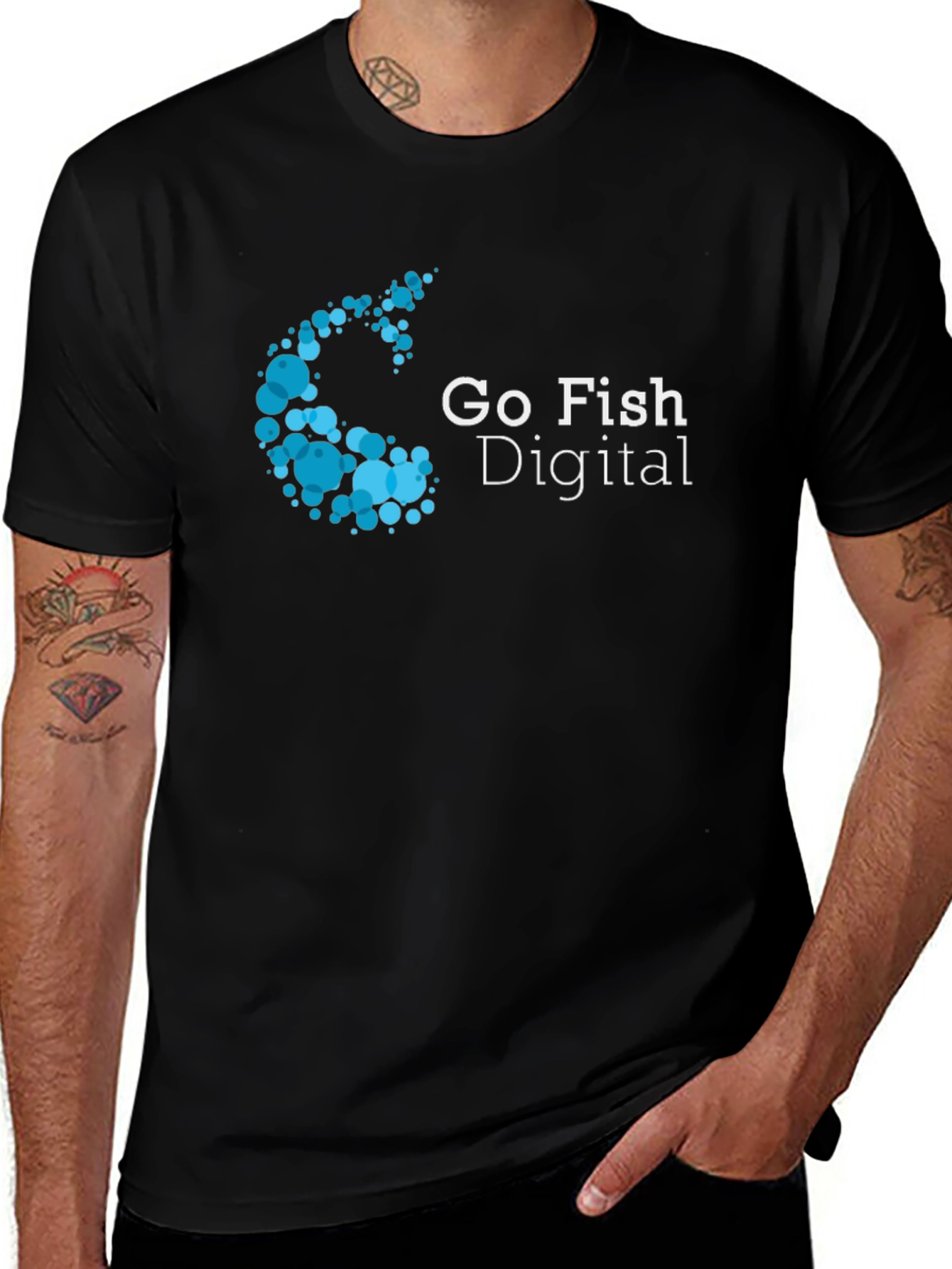 Variant 11 of Go Fish Digital T-Shirt - Black Cotton Blend Graphic Tee