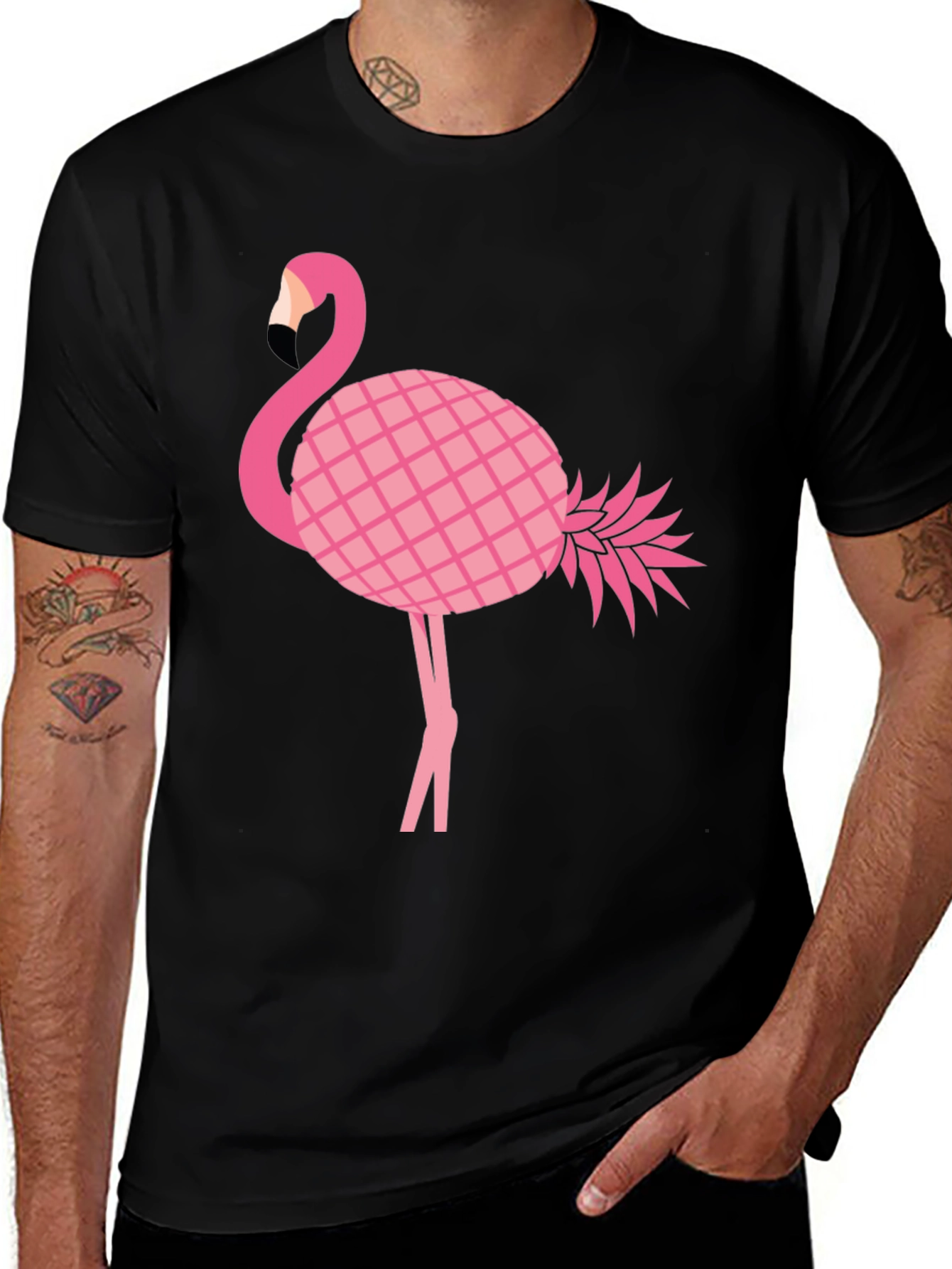 Variant 12 of Funky Flamingo Pineapple Graphic Tee