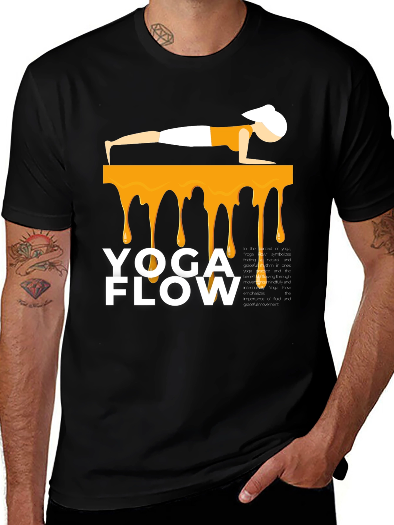 Variant 6 of Yoga Flow Graphic Tee - Black Cotton Blend
