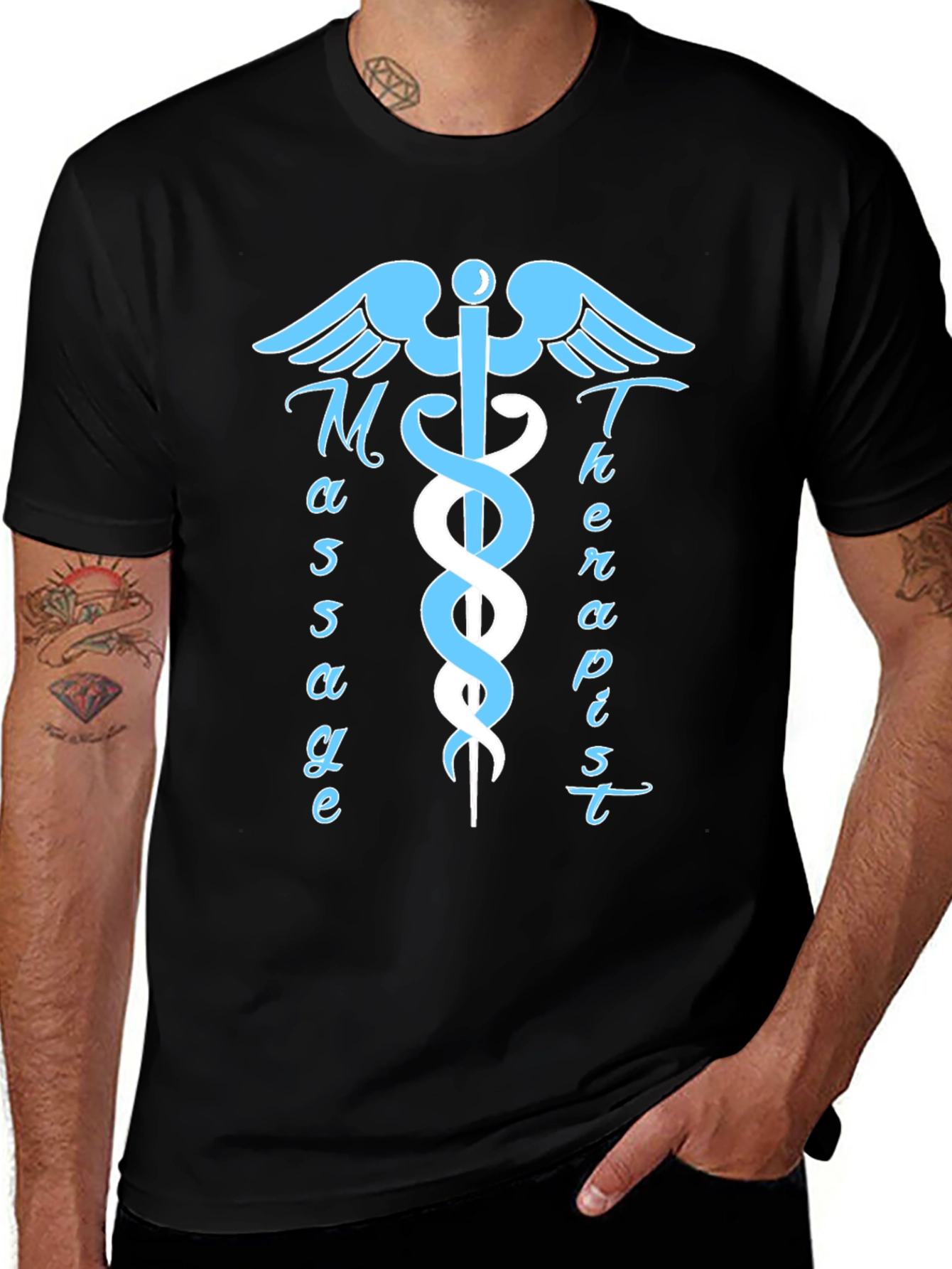 Variant 16 of Massage Therapist Caduceus T-Shirt - Gift For Masseuse