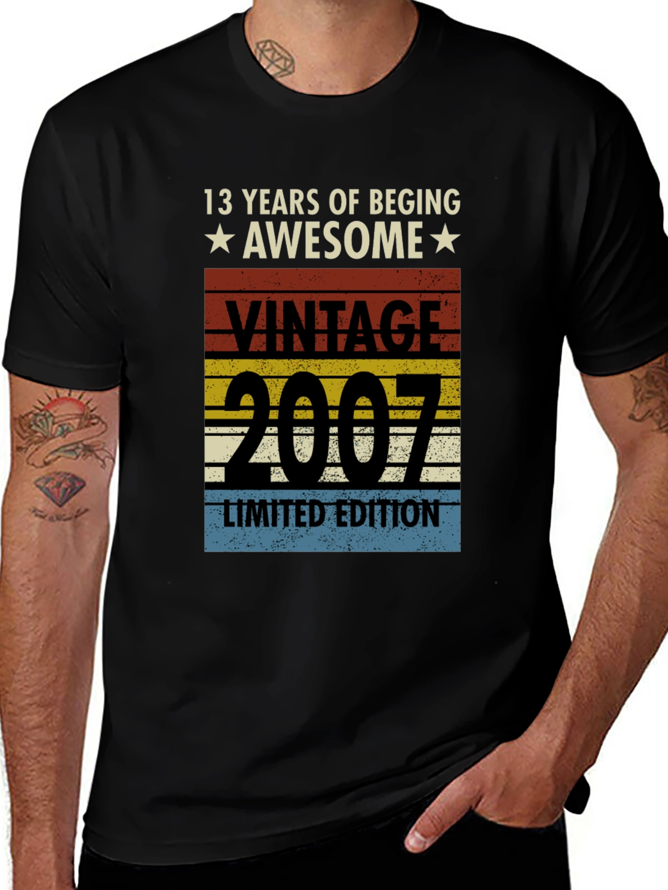 Variant 4 of Vintage 2007 Limited Edition Awesome Birthday T-Shirt